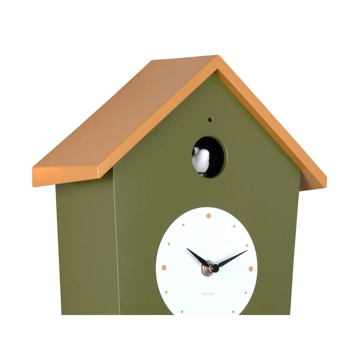 Karlsson Uhr Kuckucksuhr Wall Clock Cuckoo Light Grün Ocker