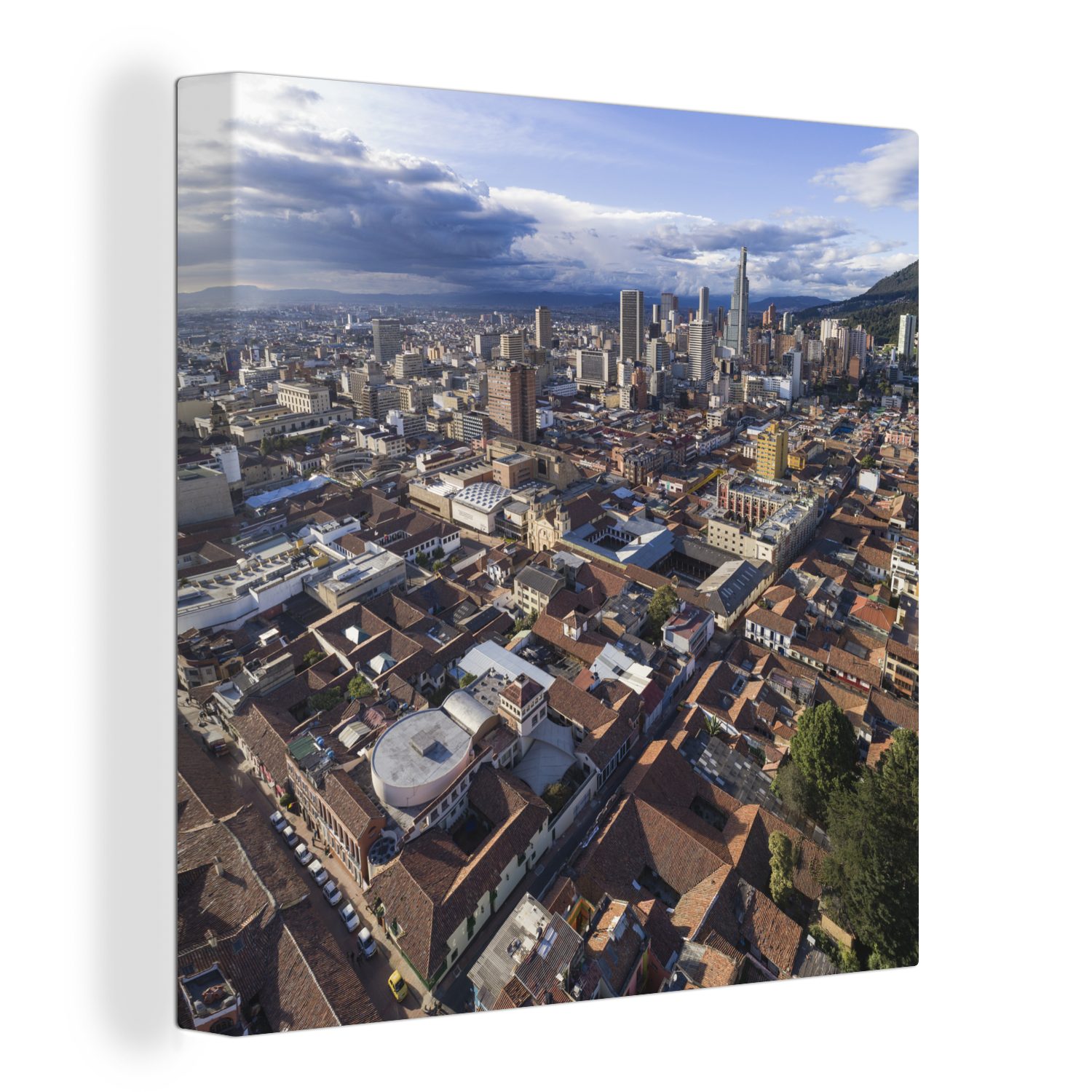 OneMillionCanvasses® Leinwandbild Blick über das südamerikanische Bogota in Kolumbien, (1 St), Leinwand Bilder für Wohnzimmer Schlafzimmer | Leinwandbilder