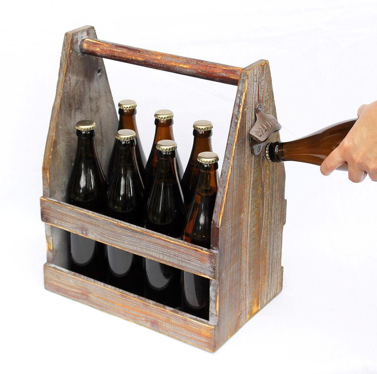 DanDiBo Flaschenkorb Bierträger Flaschenträger Holz mit aus 5087 38 Bierkiste Flaschenöffner cm