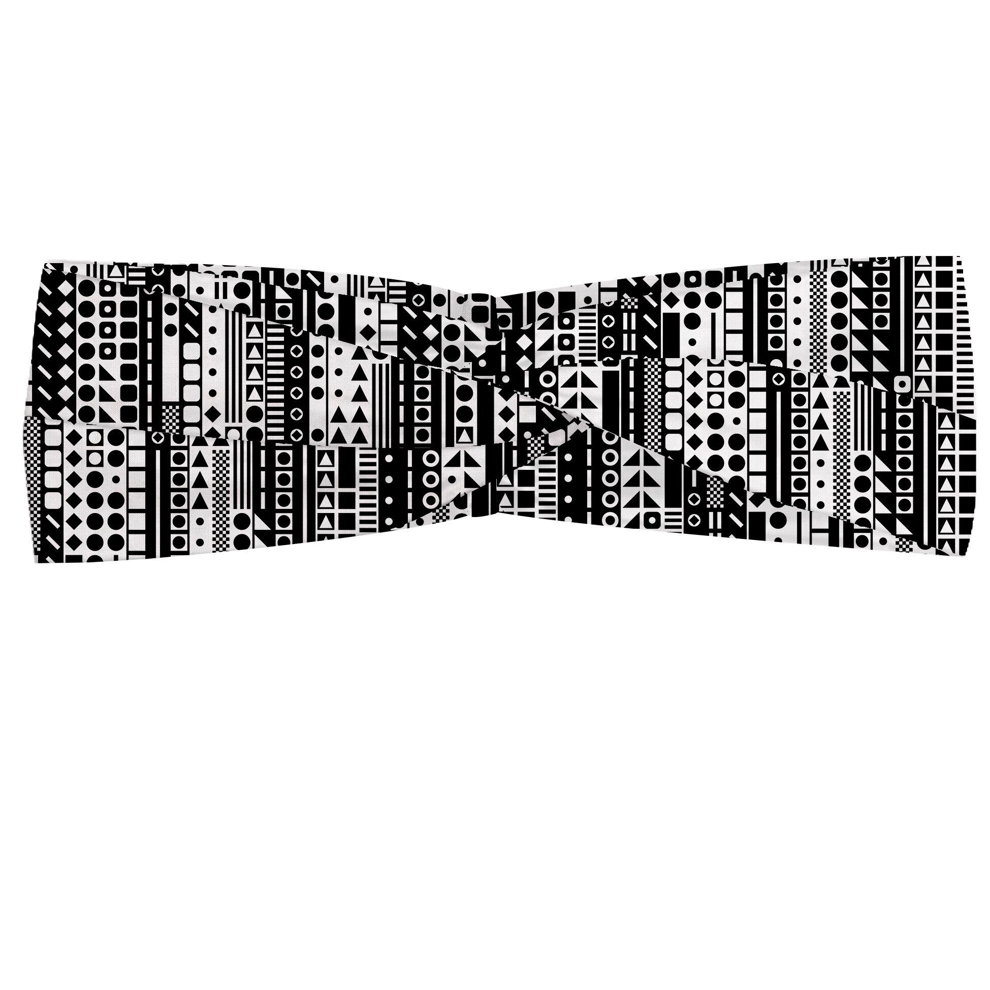 Abakuhaus Stirnband Elastisch und Angenehme alltags accessories Schwarz und weiß geometrisch