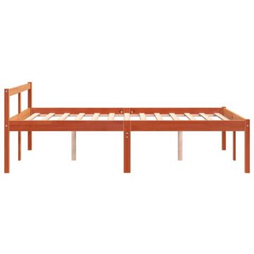 vidaXL Bett Seniorenbett Wachsbraun 135x190 cm Massivholz Kiefer