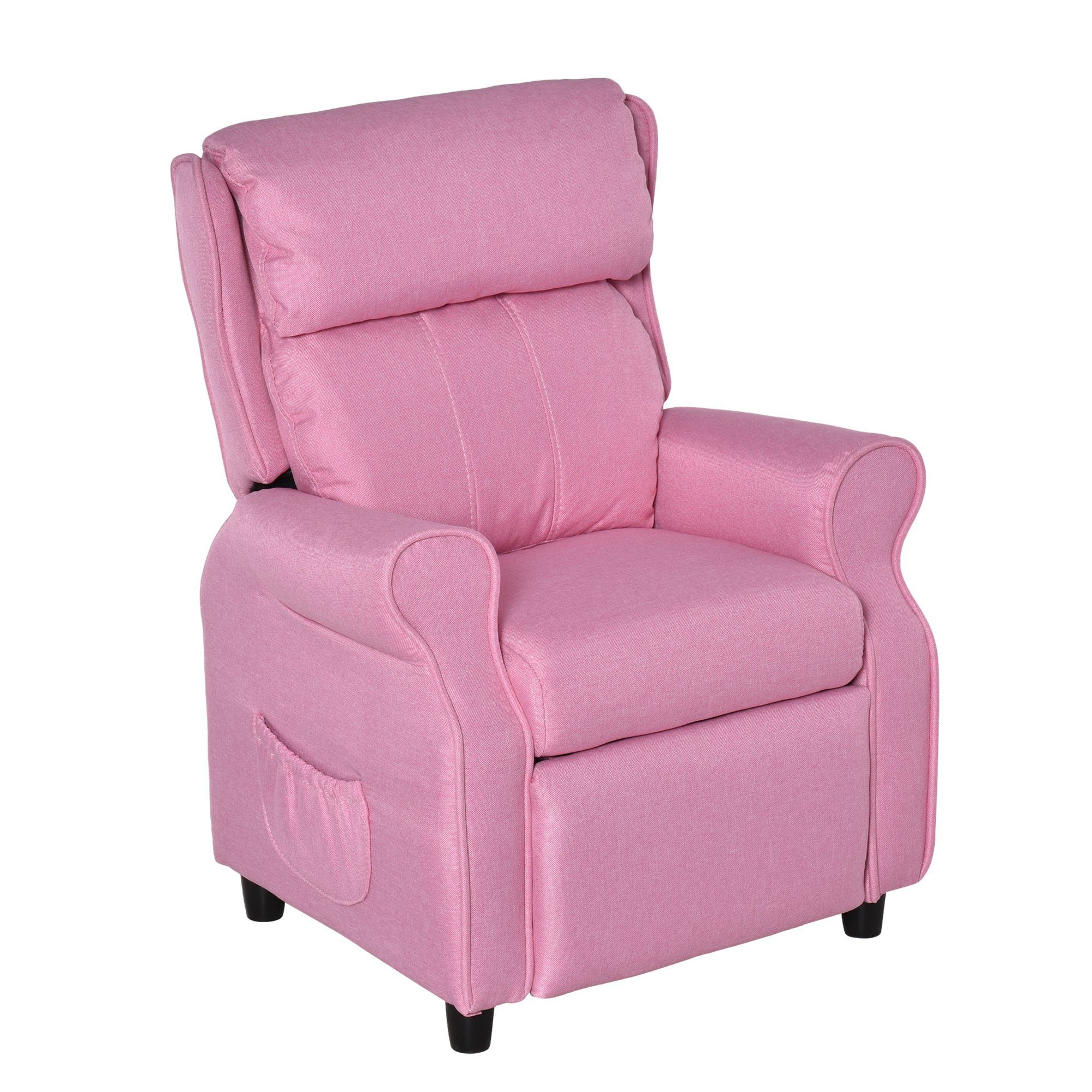 HOMCOM Крісла Kindercouch Kindersessel Stuhl Liegesofa verstellbar Rosa (Set, 1-St., Kindersofa), 58B x 53T x 70H cm