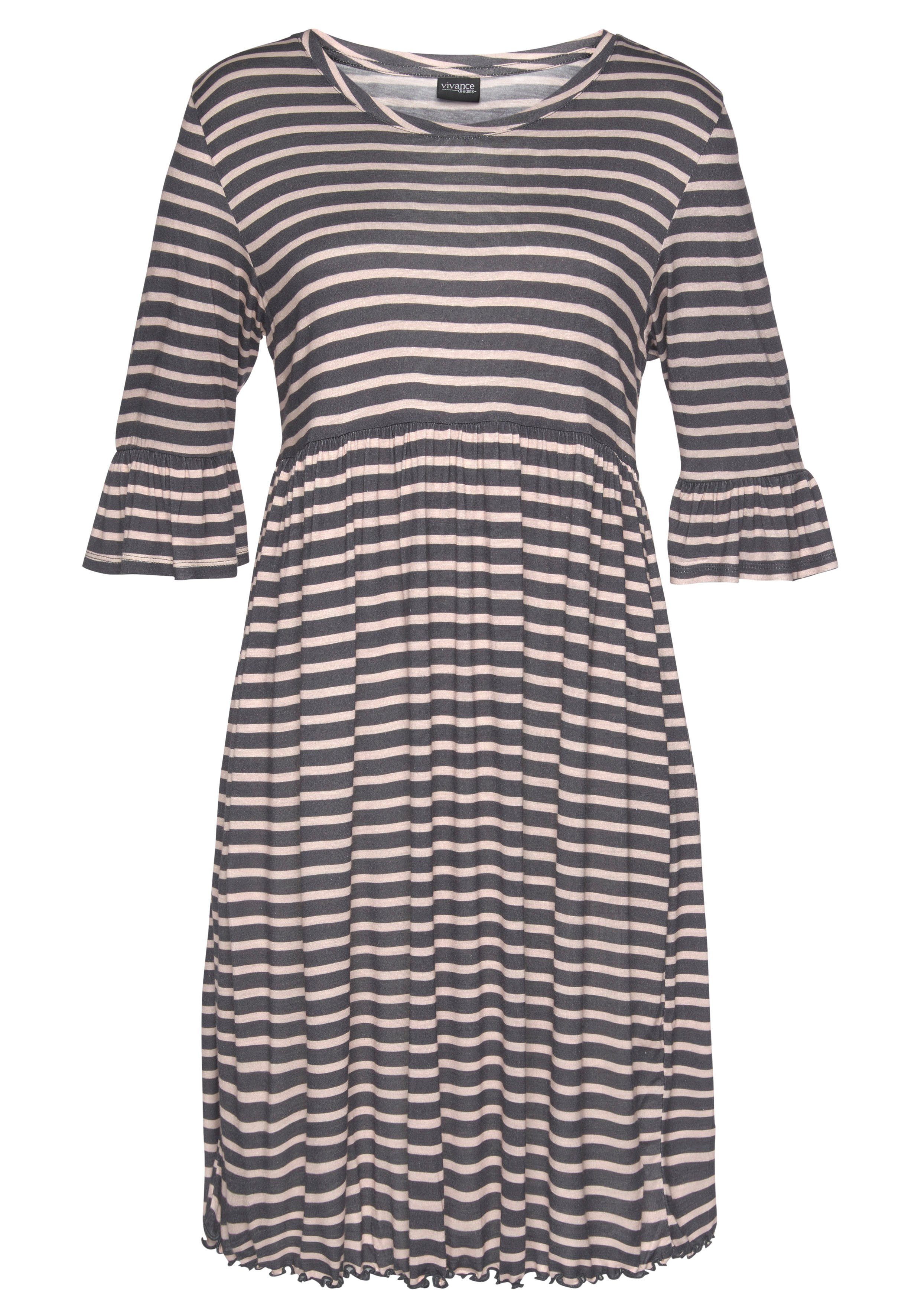 Vivance Dreams Nachthemd mit Streifen und Volants günstig online kaufen