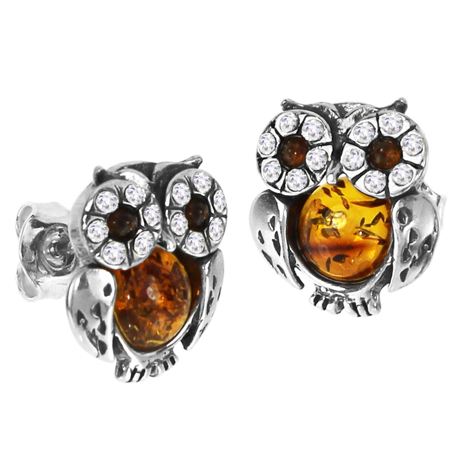 OSTSEE-SCHMUCK Paar Ohrstecker Ostsee-Schmuck Ohrstecker Eule günstig online kaufen