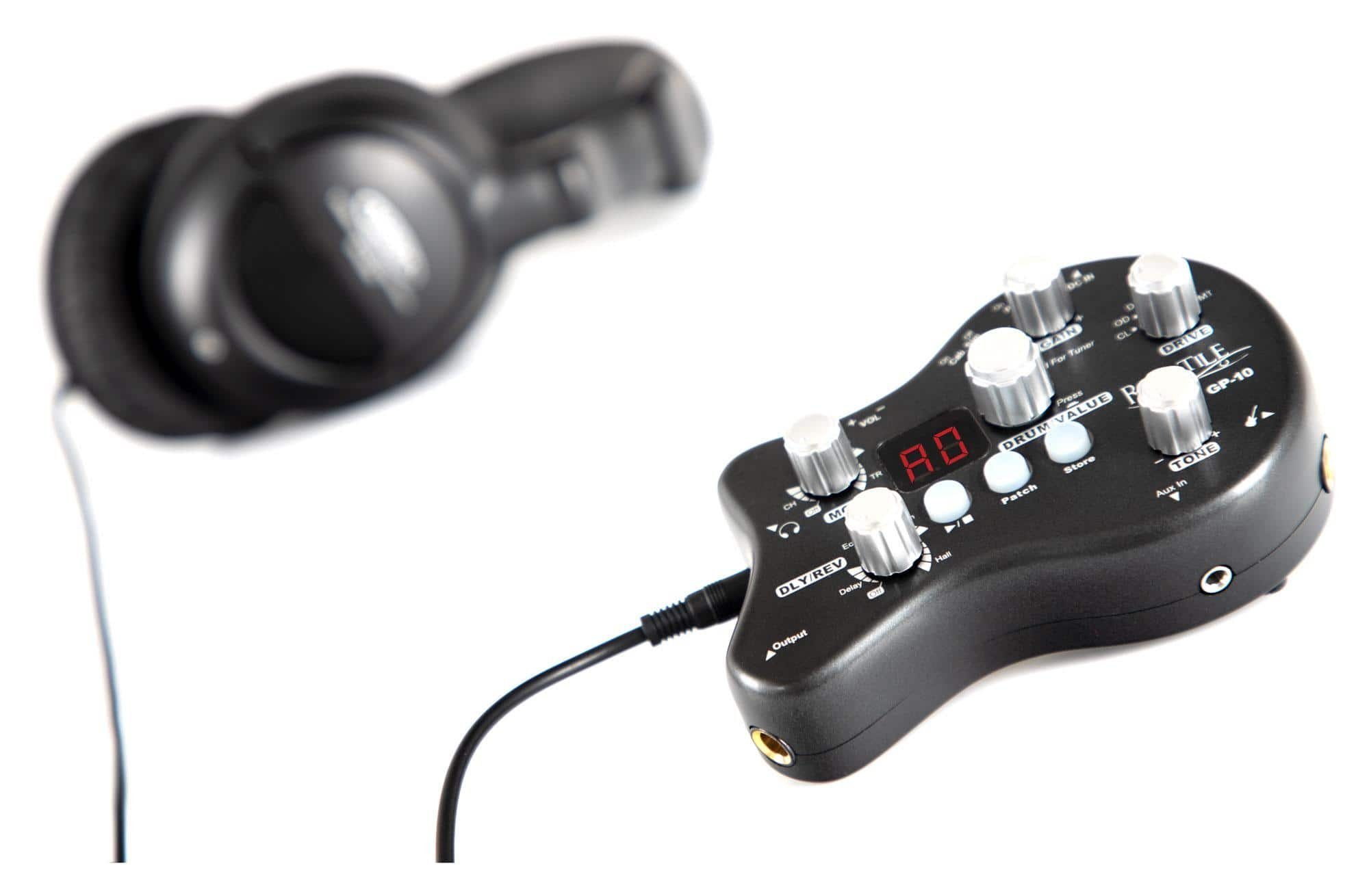 Kopfhörerverstärker Kopfhörer-Verstärker & mit Rhythmen) Kit Player und (tragbarer Practice (8-Effekttypen GP-10 Drum-Loop 40 Multieffektgerät) Rocktile