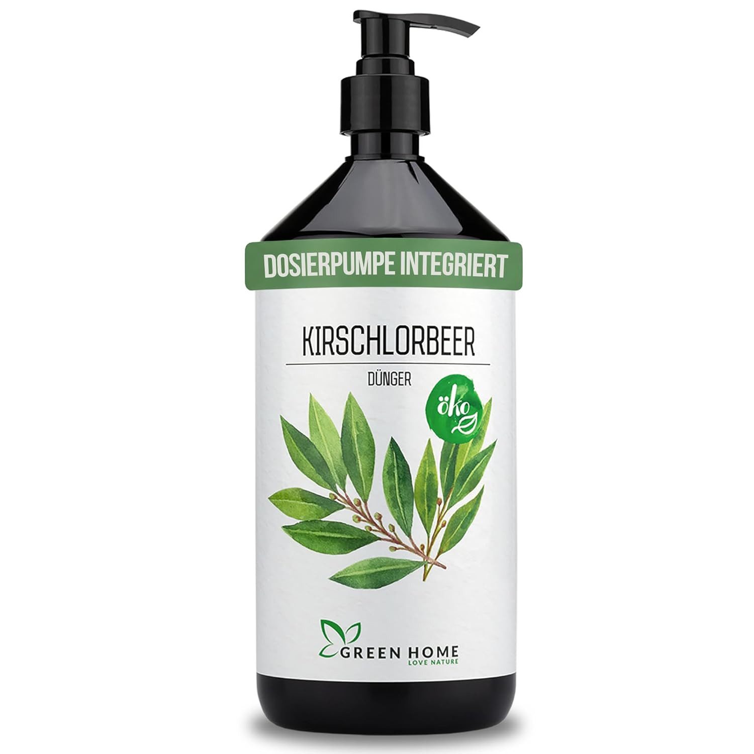 GREEN HOME LOVE NATURE Spezialdünger Kirschlorbeer-Dünger flüssig NPK 7+3+5 für kräftige Hecken, Kirschlorbeer, NPK 7+3+5, Spurennährstoffe, chelatiert, Dosierpumpe