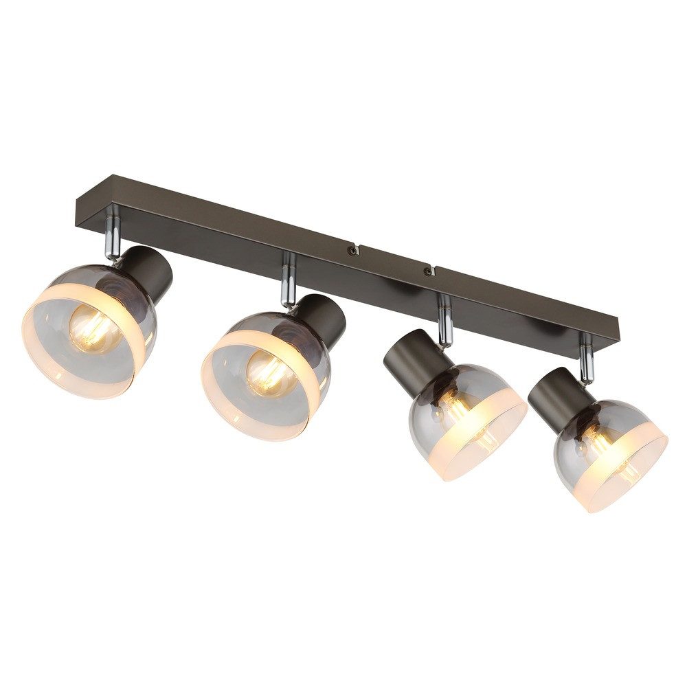 GLOBO LIGHTING Deckenstrahler, Leuchtmittel nicht inklusive, Deckenleuchte Flurlampe Schwarz Spots verstellbar 4-flammig L 56 cm