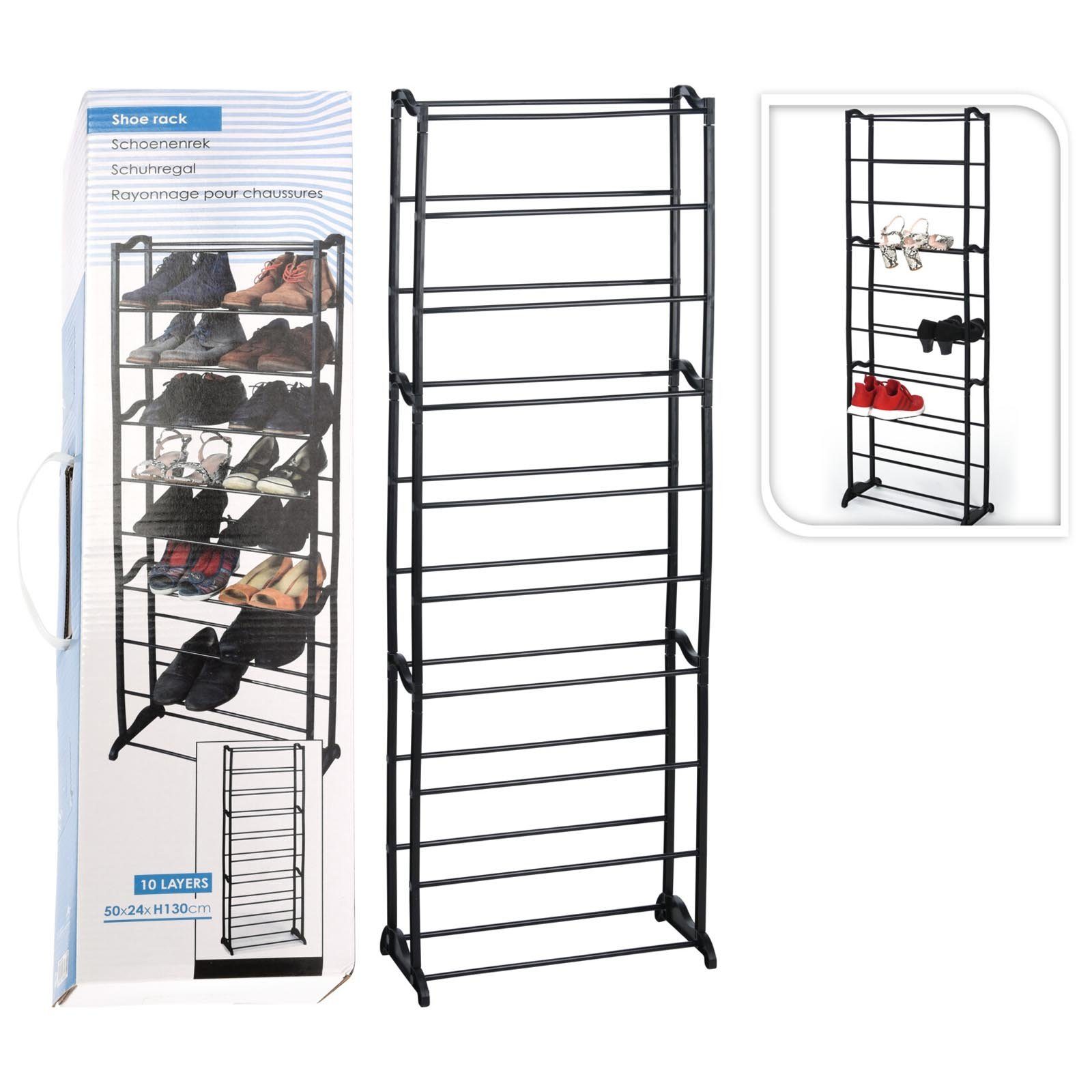 HAC24 Schuhregal Schuhablage Schuhschrank Steckregal Schuhständer Schwarz, günstig online kaufen