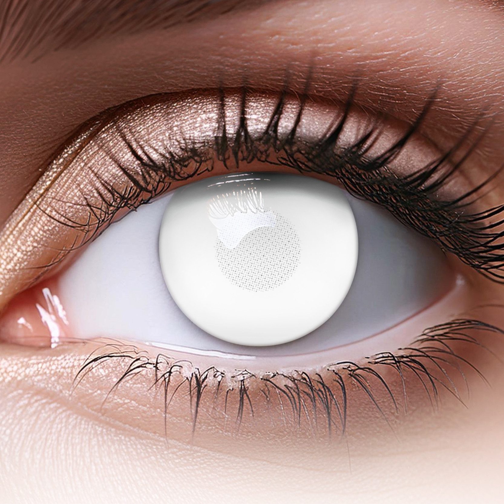 MeralenS Tageslinsen weiße 'Blind White Mentalist' Fun Linsen 1 Paar. Halloween & Cosplay