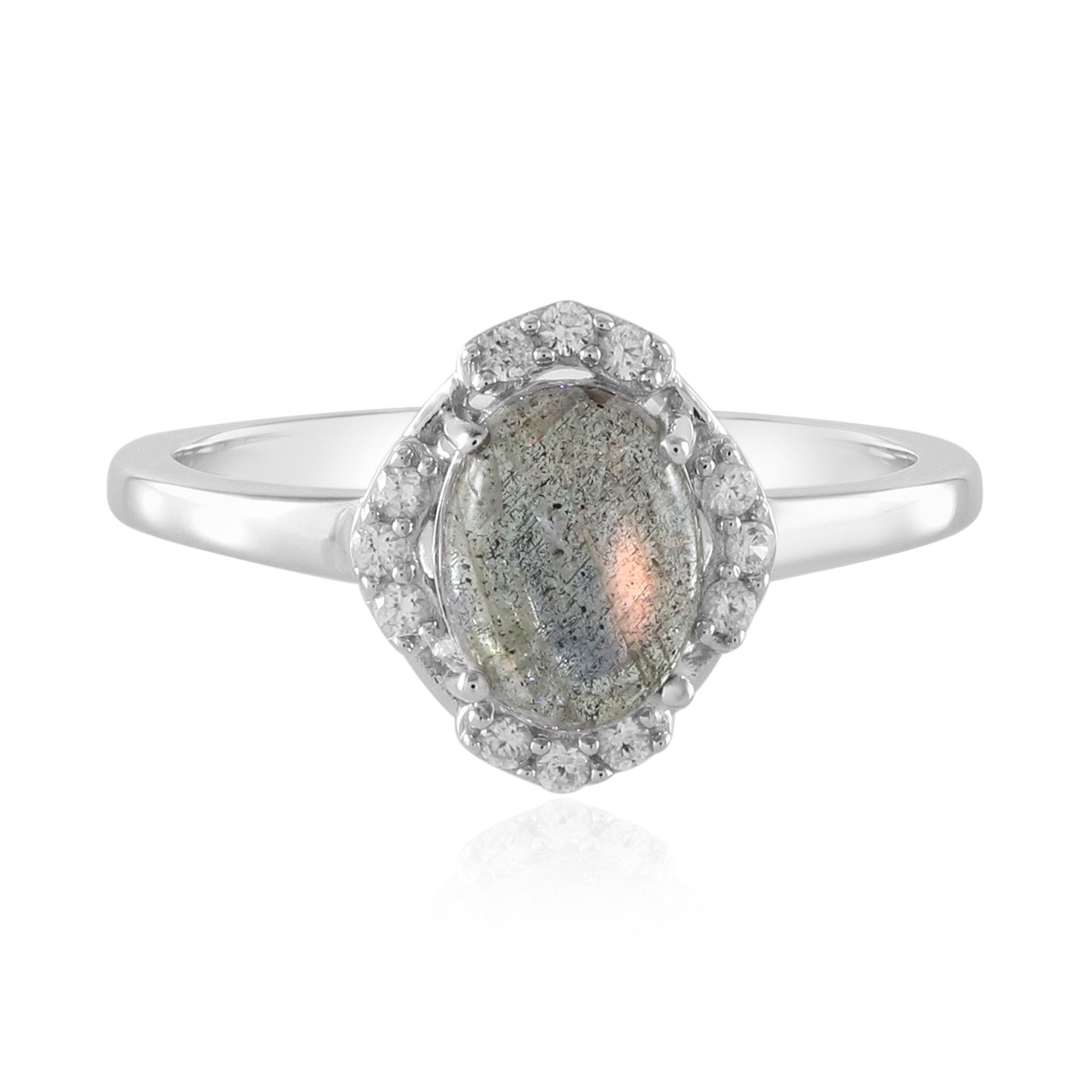 Silberring Cavill Sterlingsilber Ring mit 1,30 ct rosa Labradorit und Zirkonen