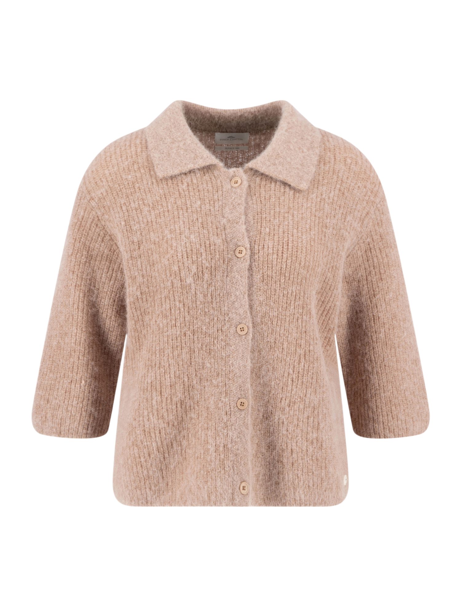 FYNCH-HATTON Strickjacke natur,Casual,Polyamid,Unifarben,Polokragen,Lang,Casual Fit