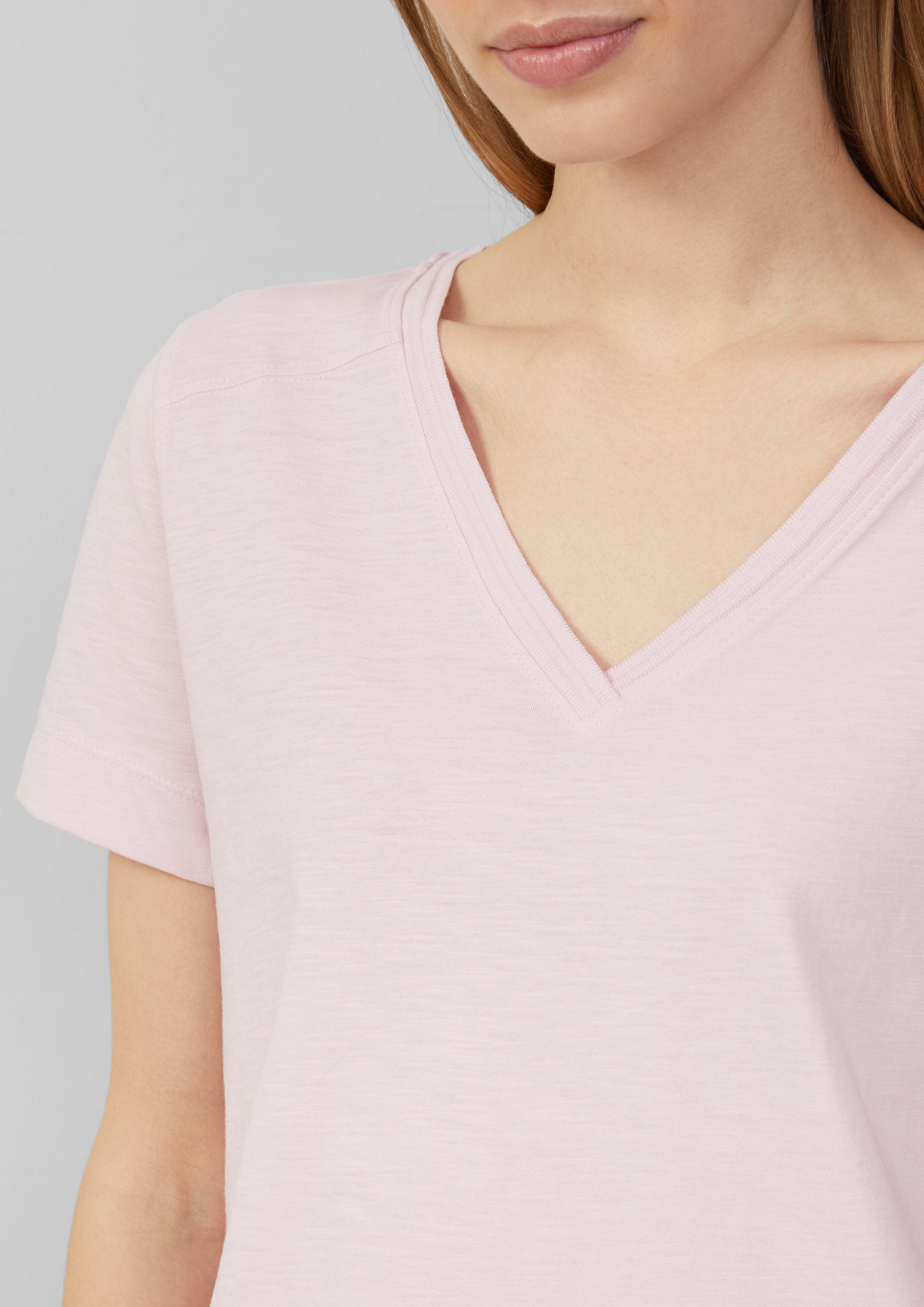 s.Oliver Kurzarmshirt T-Shirt aus Flammgarn mit günstig online kaufen
