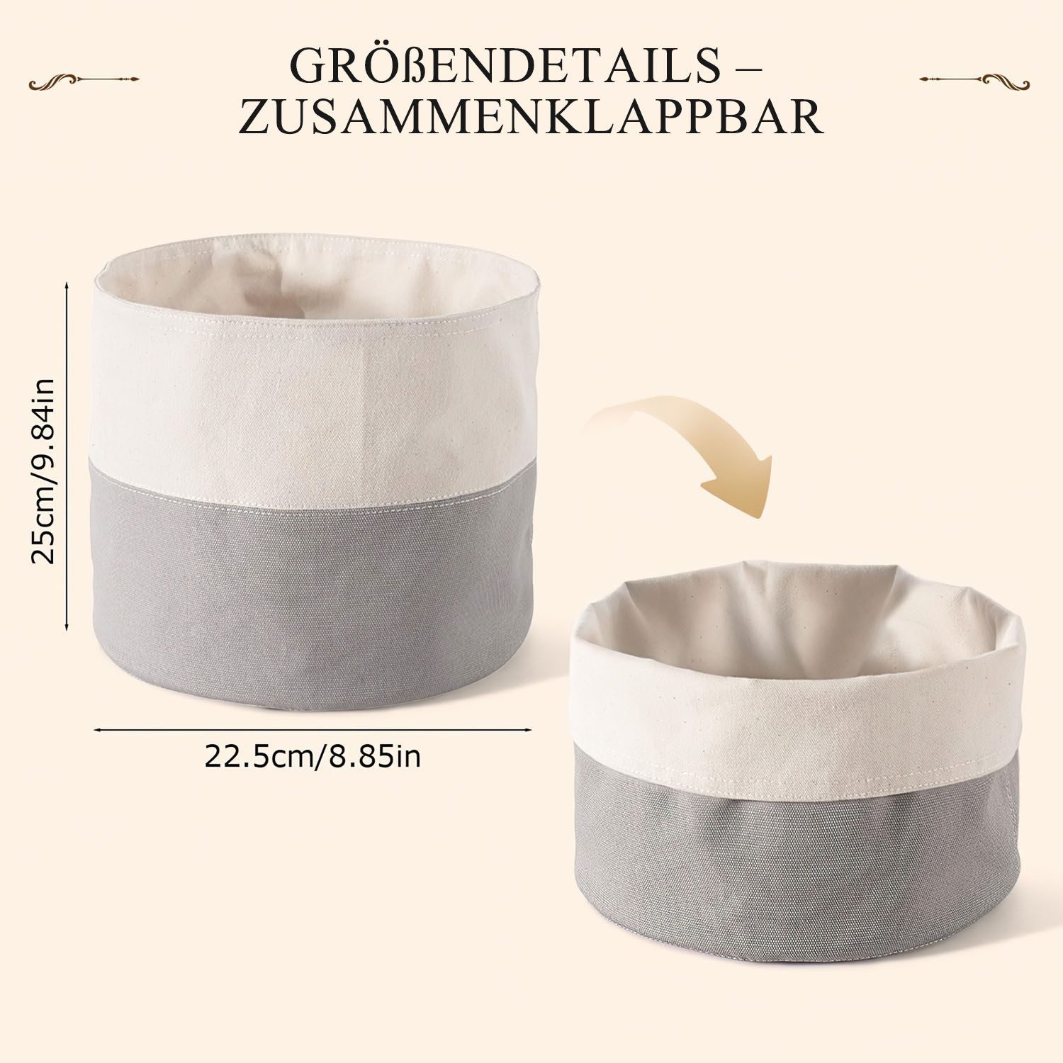 SURFOU Brotkorb Stoff Brotbeutel 25 x 22.5 cm Einfach zu Tragen Brötchenkorb, (Wiederverwendbare Brottasche Brotsack zum Frischhalten), für Backwaren, Getreide, Brot, Nüsse, Obst, Gemüse, Körner