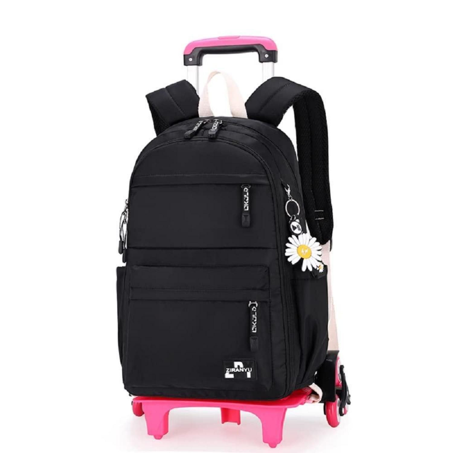 LuxusKollektion Schulranzen Rucksack mit Rollen 6er 16 Zoll Mädchen Schwarz