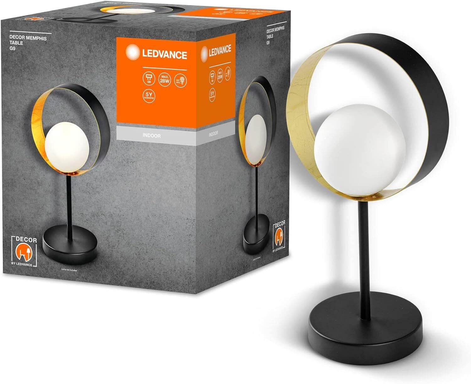 Ledvance Tischleuchte LEDVANCE DECOR Memphis Tischleuchte G9 IP20 Metall Glas, ja, Ohne Leuchtmittel, ---, Sockel Tischlampe Arbeitslampe