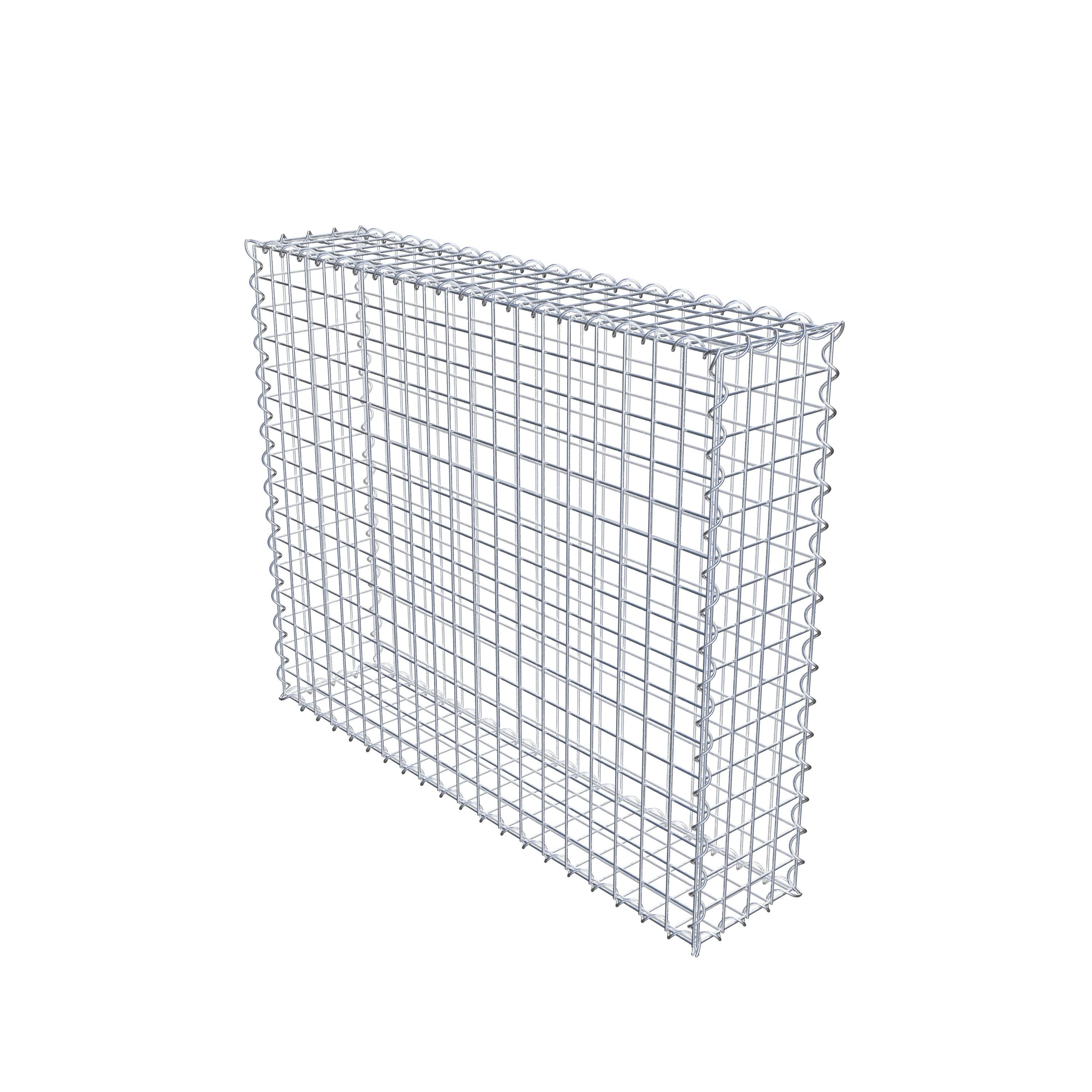 Gabiona Gabionenzaun Gabione 100 cm x 80 cm x 20 cm (L x H x T), Maschenweite 5 cm x 5 cm, (Gabione 100 cm x 80 cm x 20 cm (L x H x T), Maschenweite 5 cm x 5 cm, Spirale, 4 mm)