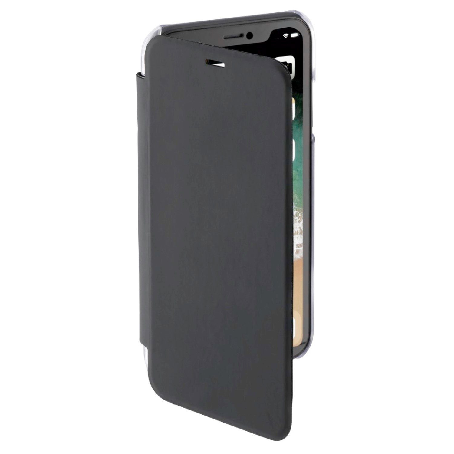 Hama Handyhülle Booklet Clear Klapp-Tasche Schutz-Hülle, Case Flip-Cover für Apple iPhone XR 360° Schutz transparente Rückseite