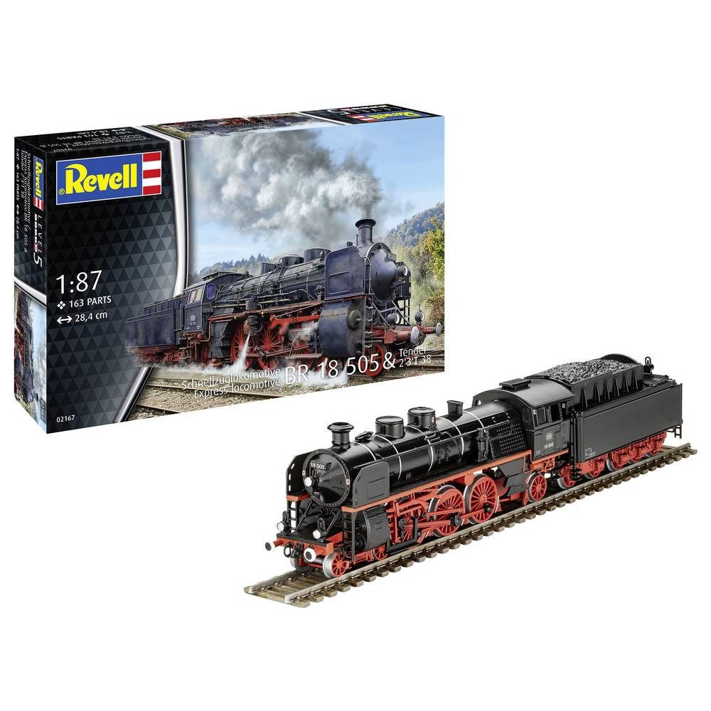 Revell® Modellbausatz Schnellzuglokomotive BR 18 505 mit Tender 2'3' T38 Lokomotive Bausatz