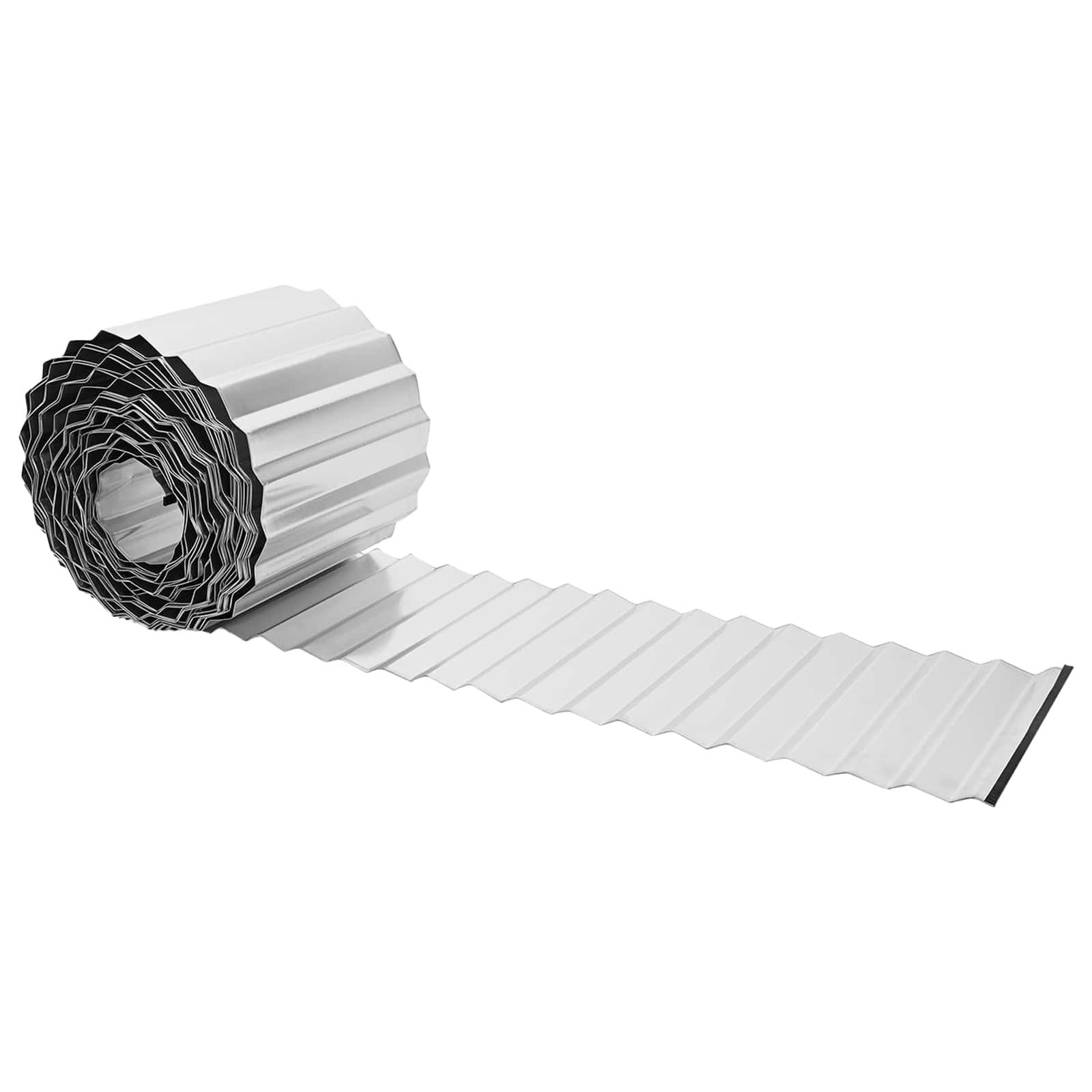 vidaXL Beetumrandung Raseneinfassung 5 m x 20 cm Verzinkter Stahl Silber