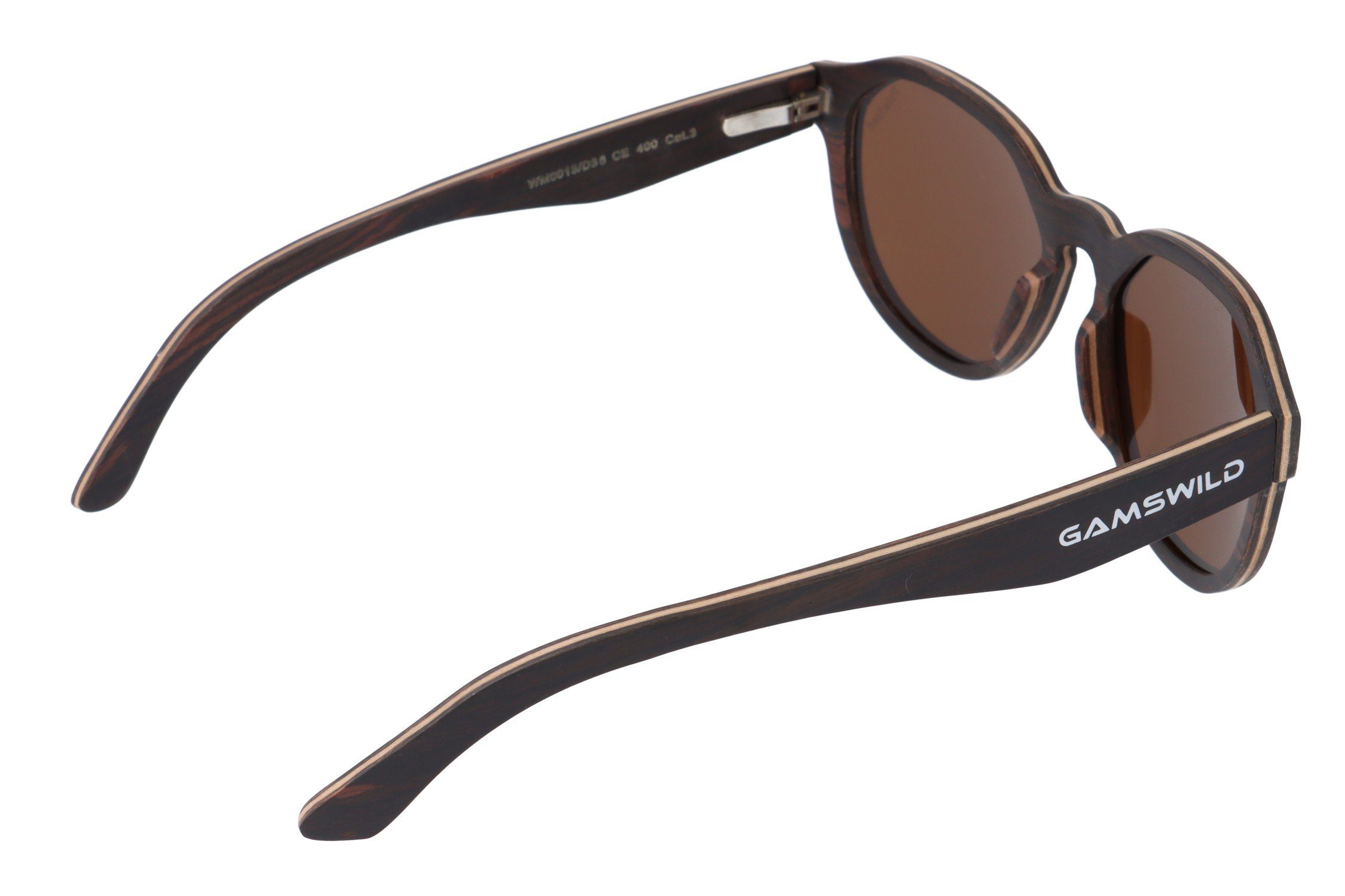 Gamswild Sonnenbrille Brille Herren Holzbrille Unisex, grau, Gläser Damen GAMSSTYLE braun, WM0013 polarisierte lila in