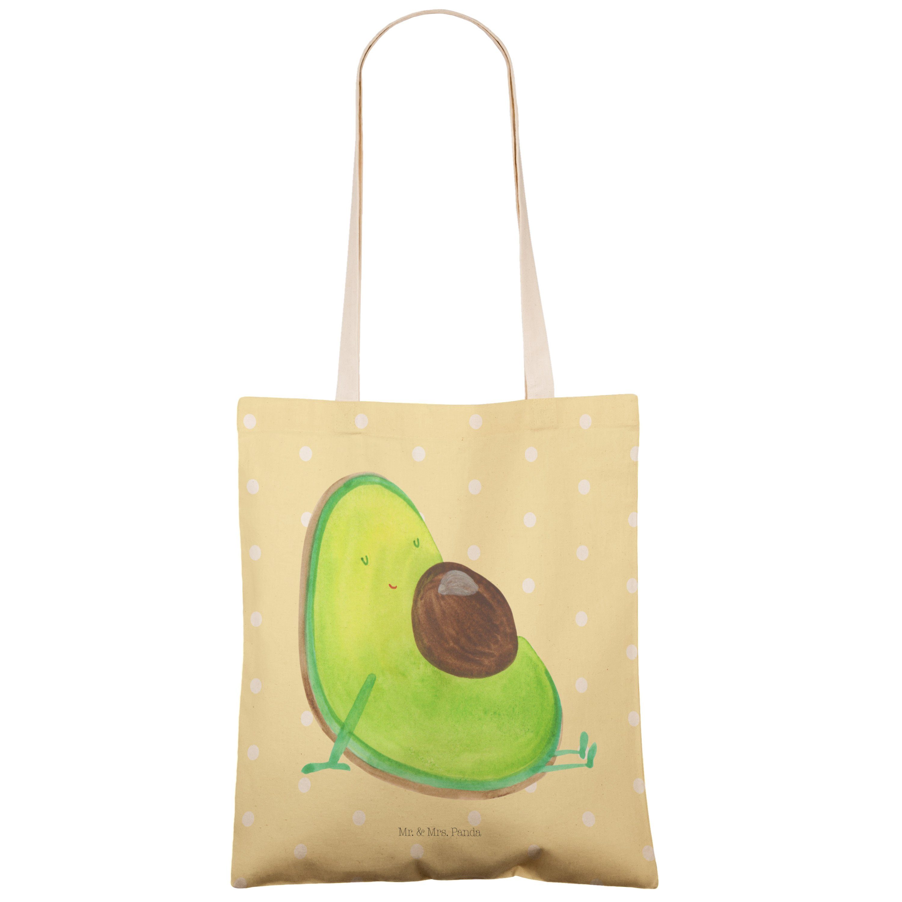 Tragetasche Gelb & Liebe, - Tasche, Geschenk, Pastell schwanger Panda Vegan, - Tr Mr. (1-tlg) Avocado Mrs.