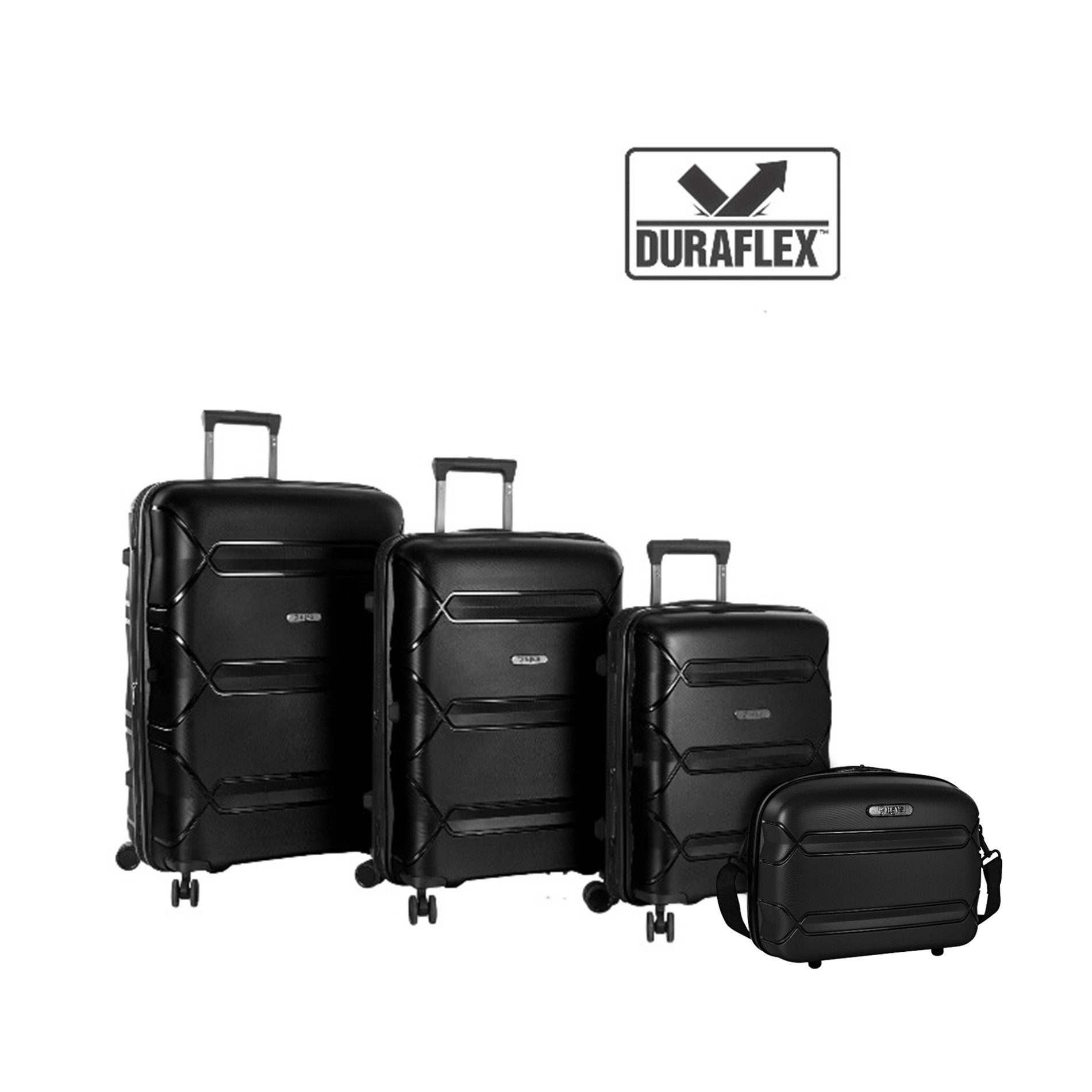 Heys Kofferset HEYS Milos 4tlg. Kofferset (BC/S/M/L) erweiterbar - Black