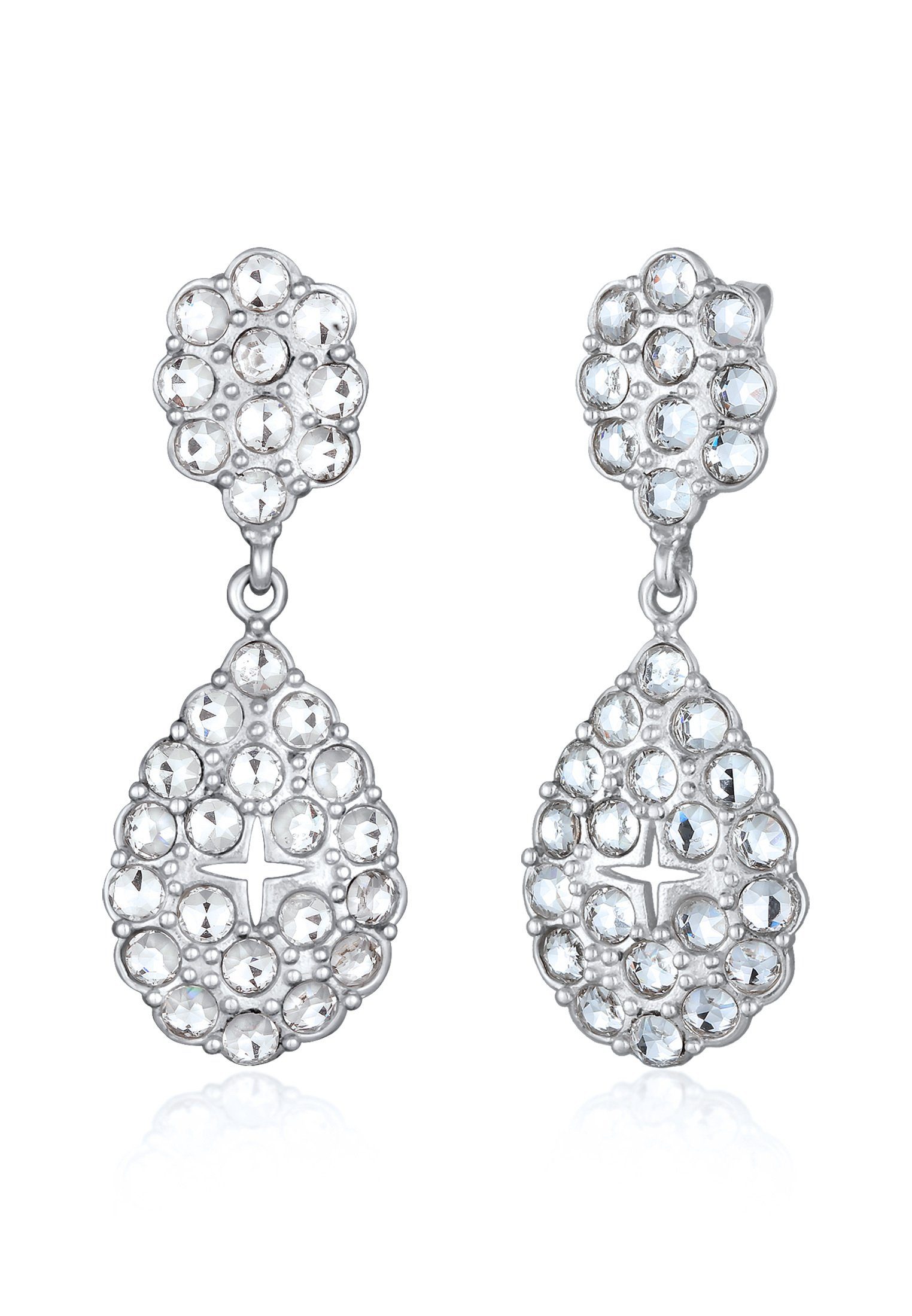 Elli Premium Paar Ohrstecker Kristalle Chandelier Glamouröse 925 Silber rhodiniert