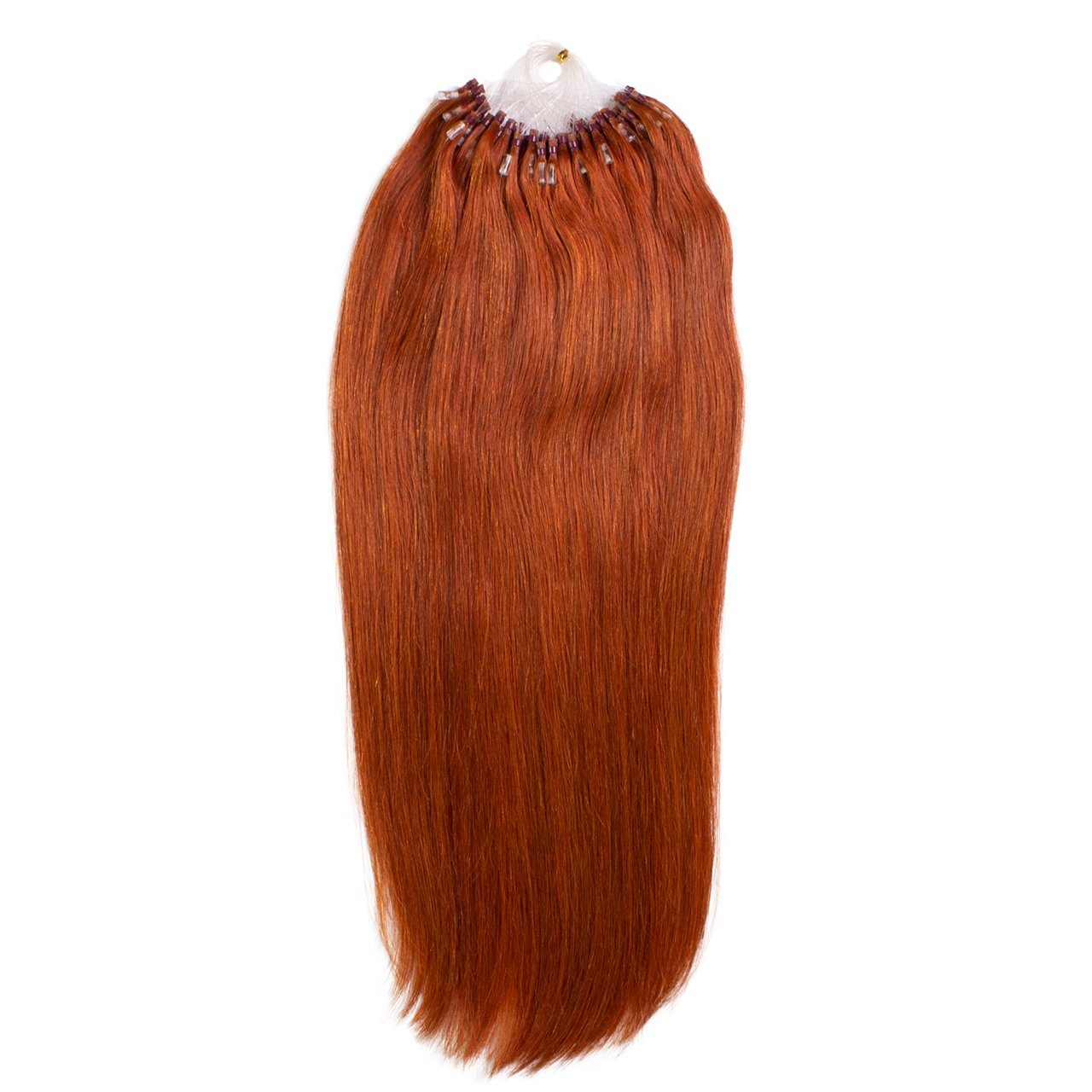 hair2heart 40cm #8/43 Microring Rot-Gold Hellblond Premium Extensions Echthaar-Extension