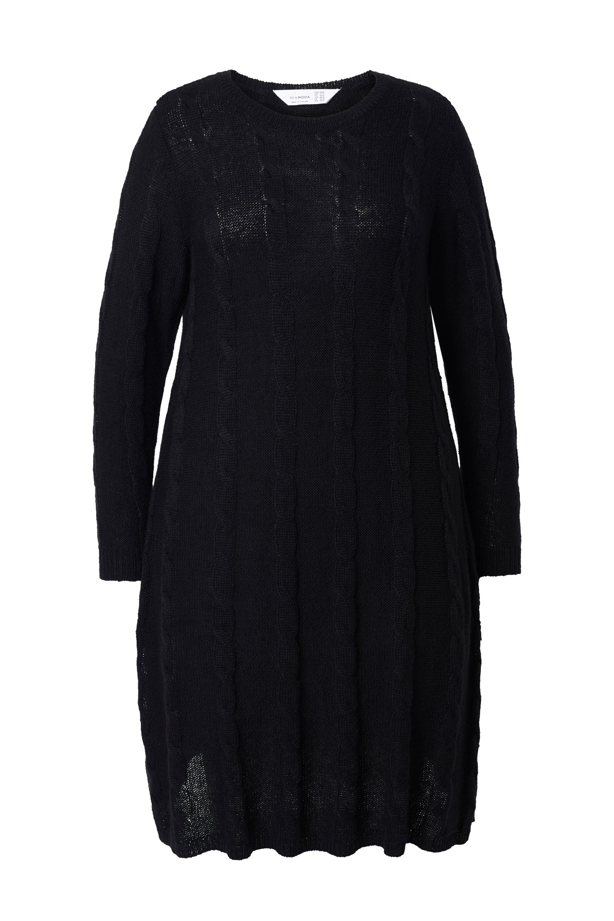 MIAMODA Strickkleid Strickkleid A-Linie Zopfmuster Langarm günstig online kaufen