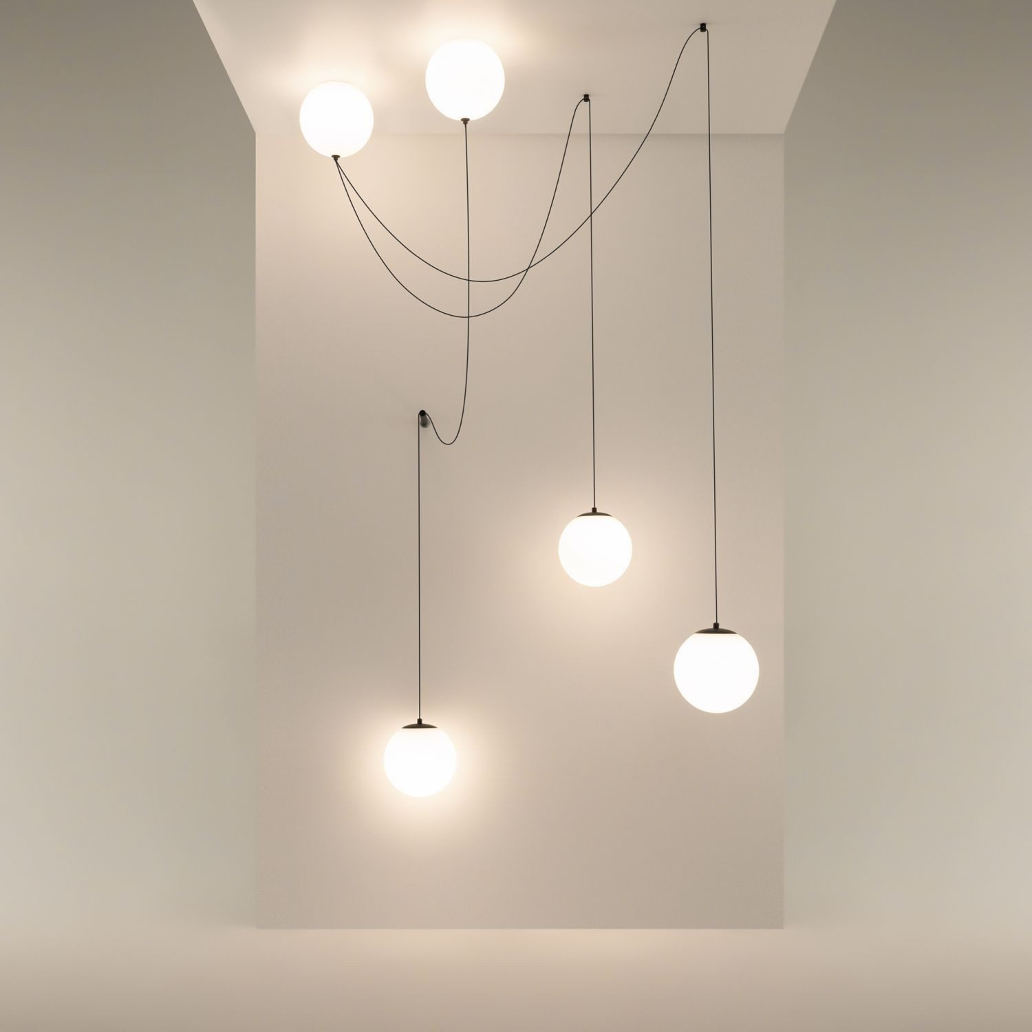 Licht-Erlebnisse Pendelleuchte BRIVO, LED fest integriert, Warmweiß, LED Glas Metall 3000 K warmweiß 1700 lm 20 cm breit H: max. 300 cm – Bild 5 von 5