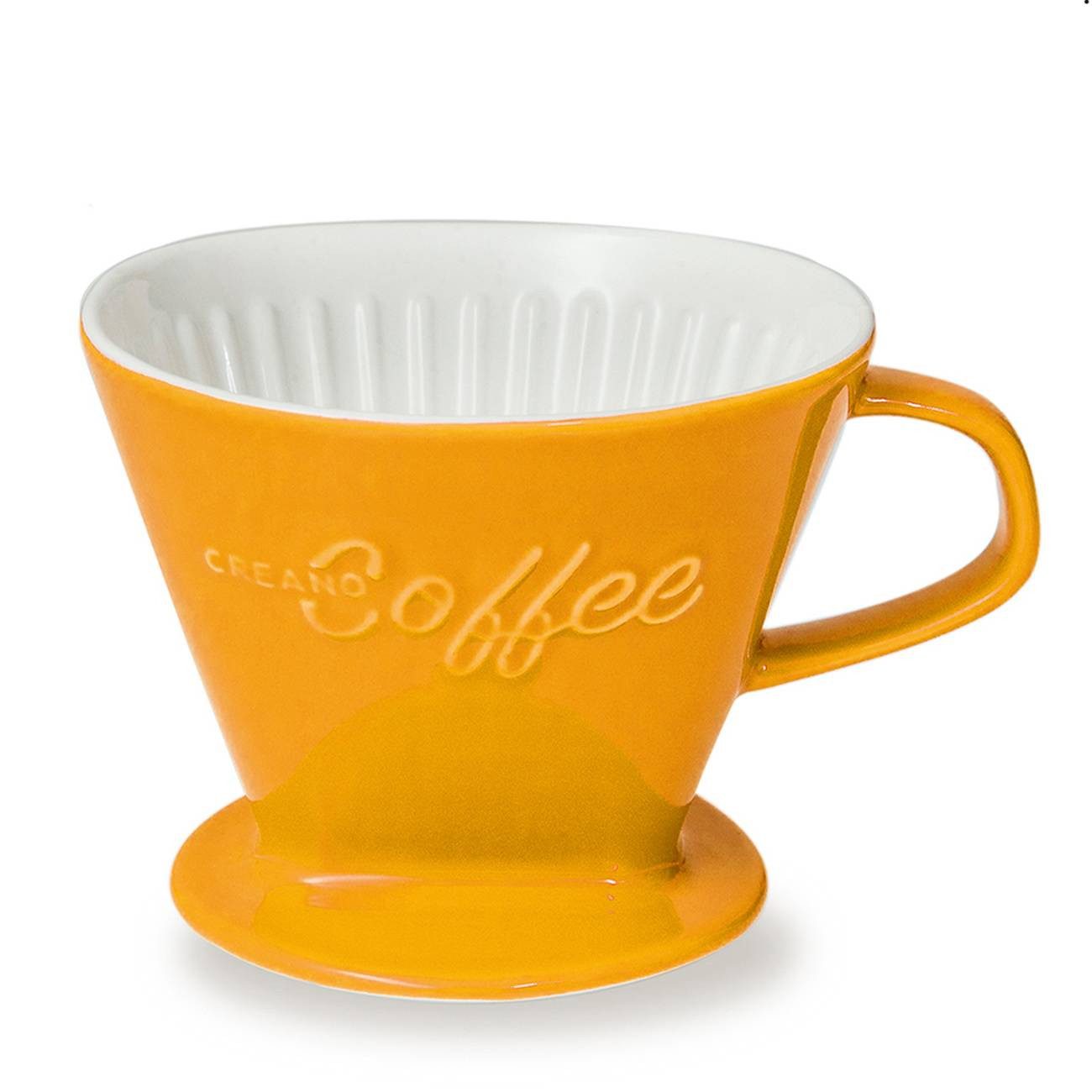 Creano Handfilter Creano Porzellan Kaffeefilter (Safrangelb), Porzellan, für Filtergröße 4