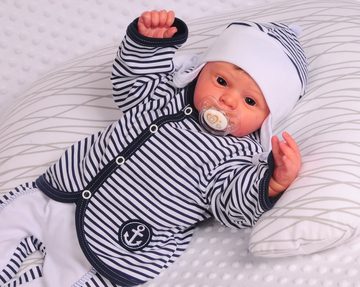 La Bortini Neugeborenen-Geschenkset Baby Anzug 4 Tlg. Strampler Hemdchen Jacke Mütze 44 50 56 62 68 74
