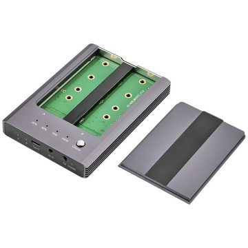 Renkforce Festplatten-Dockingstation M.2 SSD Zweifach-Gehäuse mit 1:1 Kopierfunktion, mit Clone-Funktion