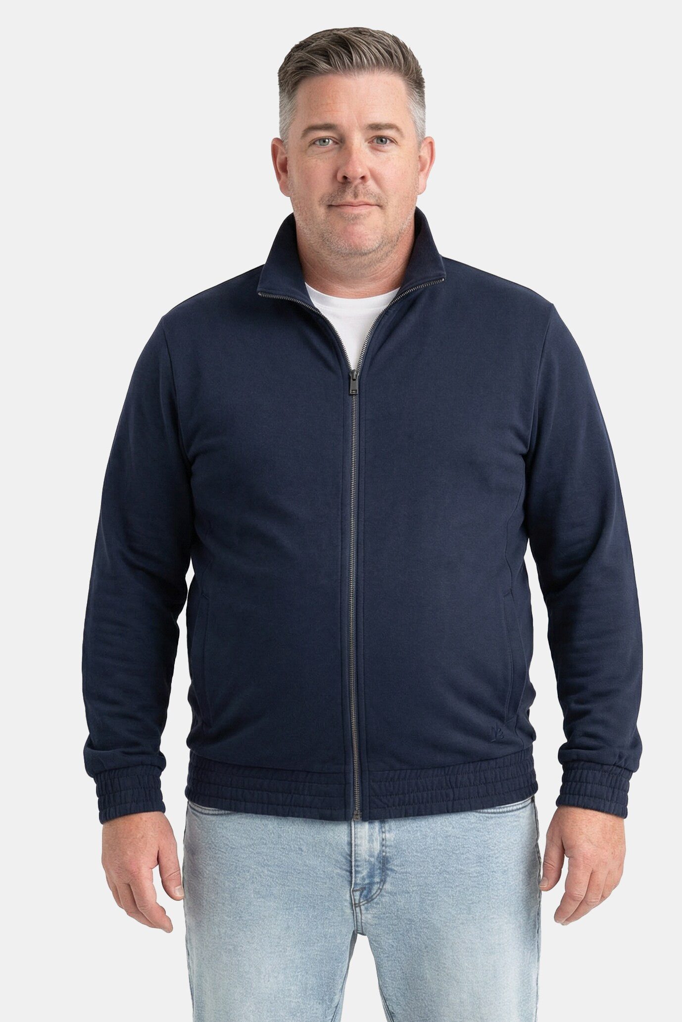 Fleecejacke Sweatjacke Stehkragen Zipper 2 Taschen