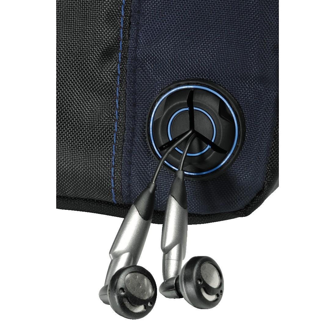 Hama CD-Player Tasche Tasche für Discman und 3 CDs, Schwarz Blau, Trageriemen, Kabelausgang – Bild 2 von 3