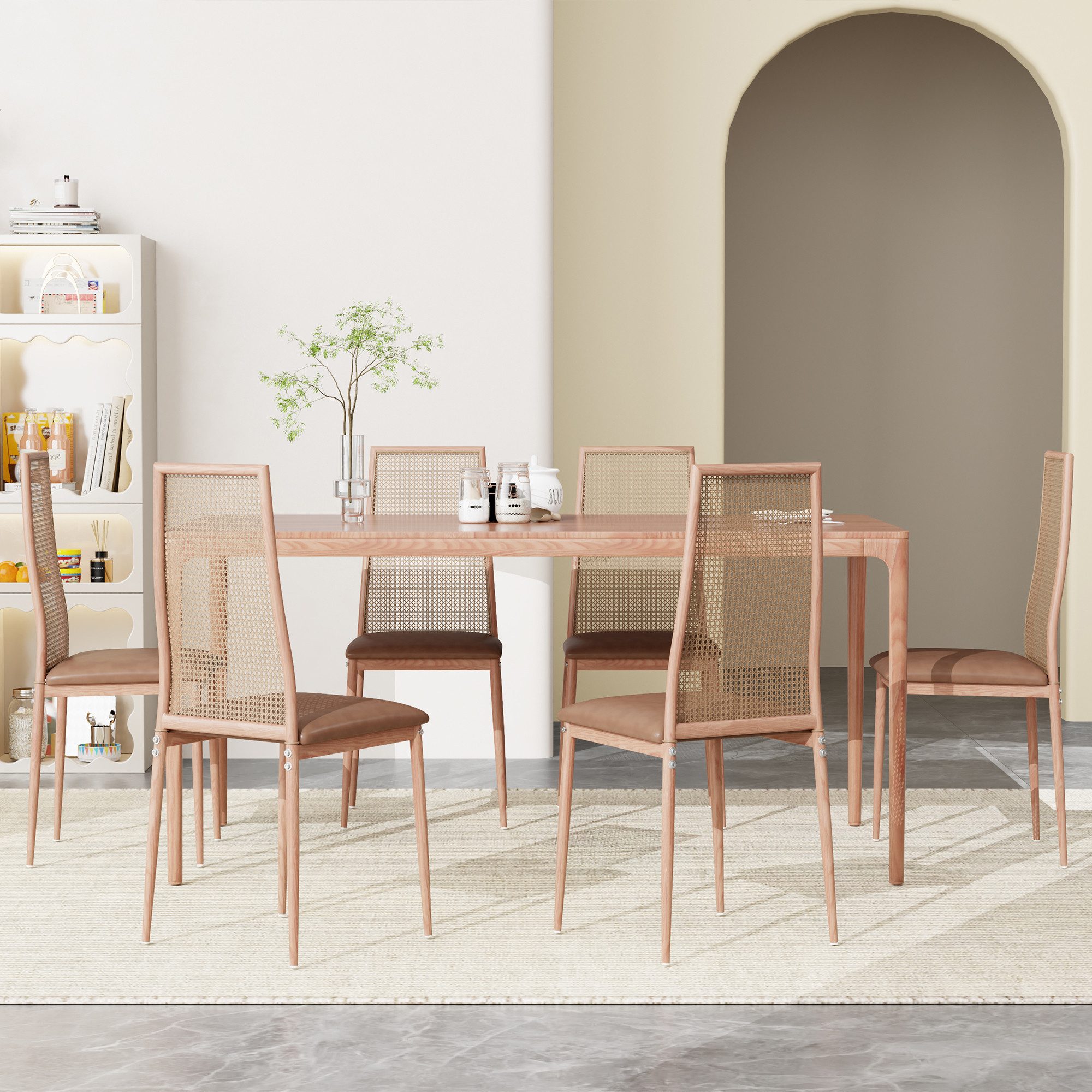 FUROKOY Stuhl Esszimmerstuhl Rattanstuhl Küchenstühle mit günstig online kaufen