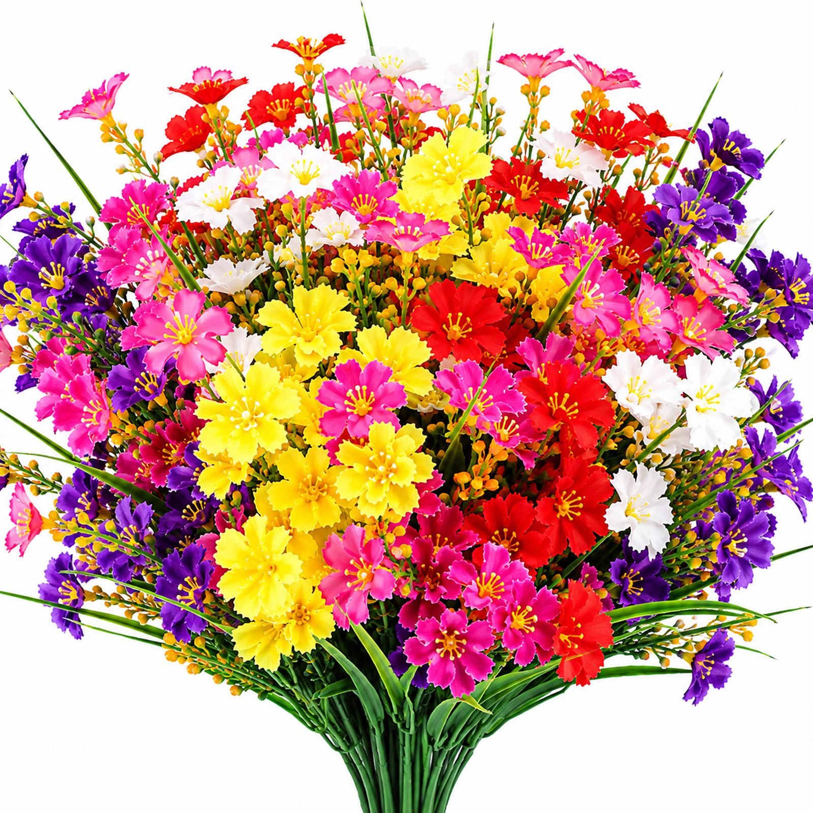 Kunstblume 12 Bündel Kunstblumen wie Echt Balkon, UV-beständig, Wetterfest Gänseblümchen, BlingBin, Höhe 33 cm, Künstliche Gänseblümchen Balkonpflanzen Balkonblumen
