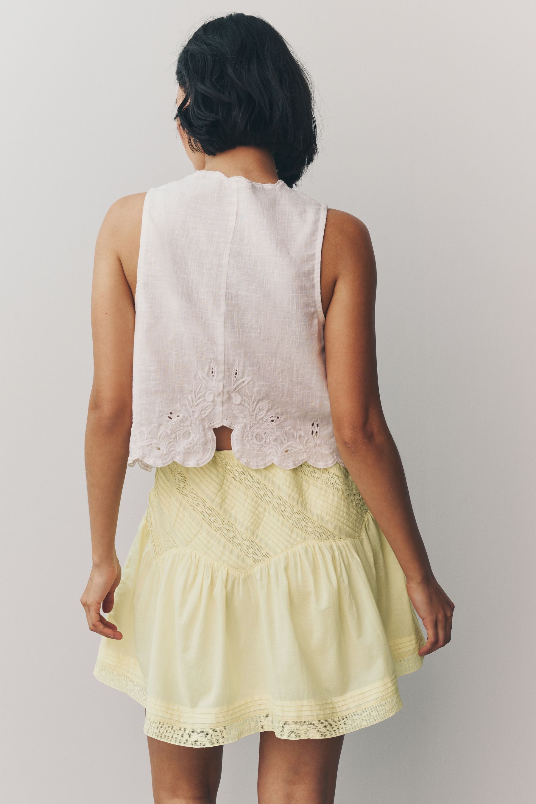 Next Minirock Minirock mit Spitzendetail aus 100 % Baumwolle (1-tlg) günstig online kaufen