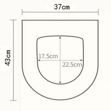 FIDDY WC-Sitz 2 pieces thickened toilet seat household winter warm, toilet seat cartoon toilet seat with handle, (37*43)