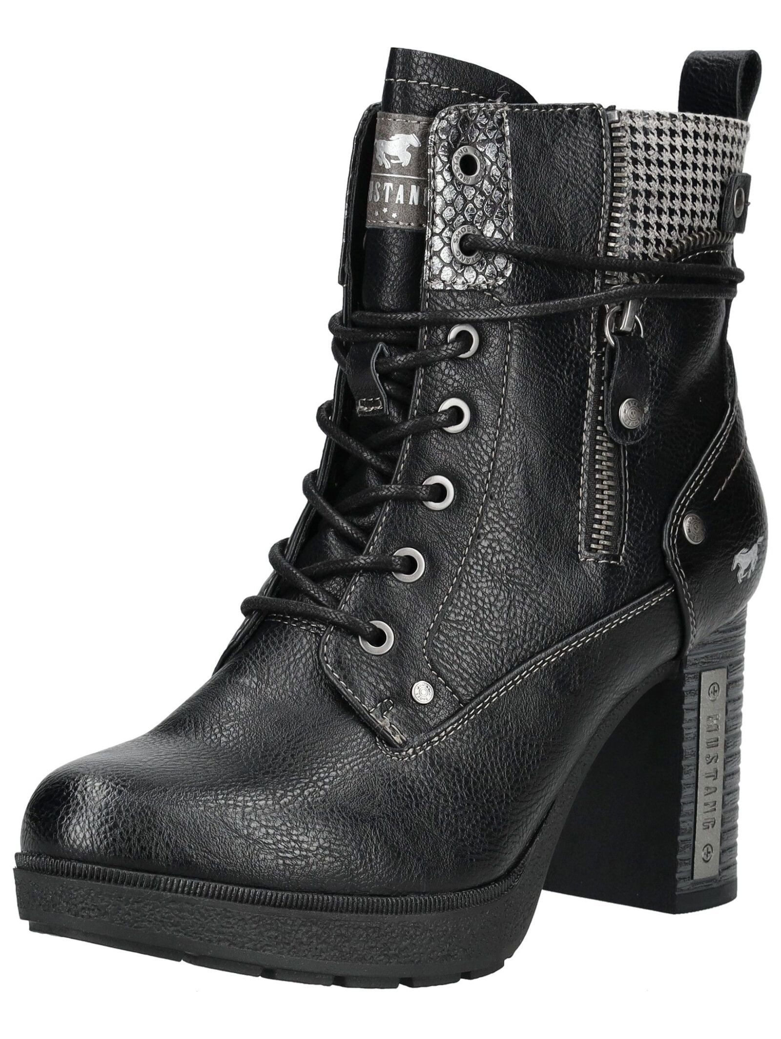 MUSTANG Stiefelette Lederimitat/Textil . High-Heel-Stiefelette günstig online kaufen