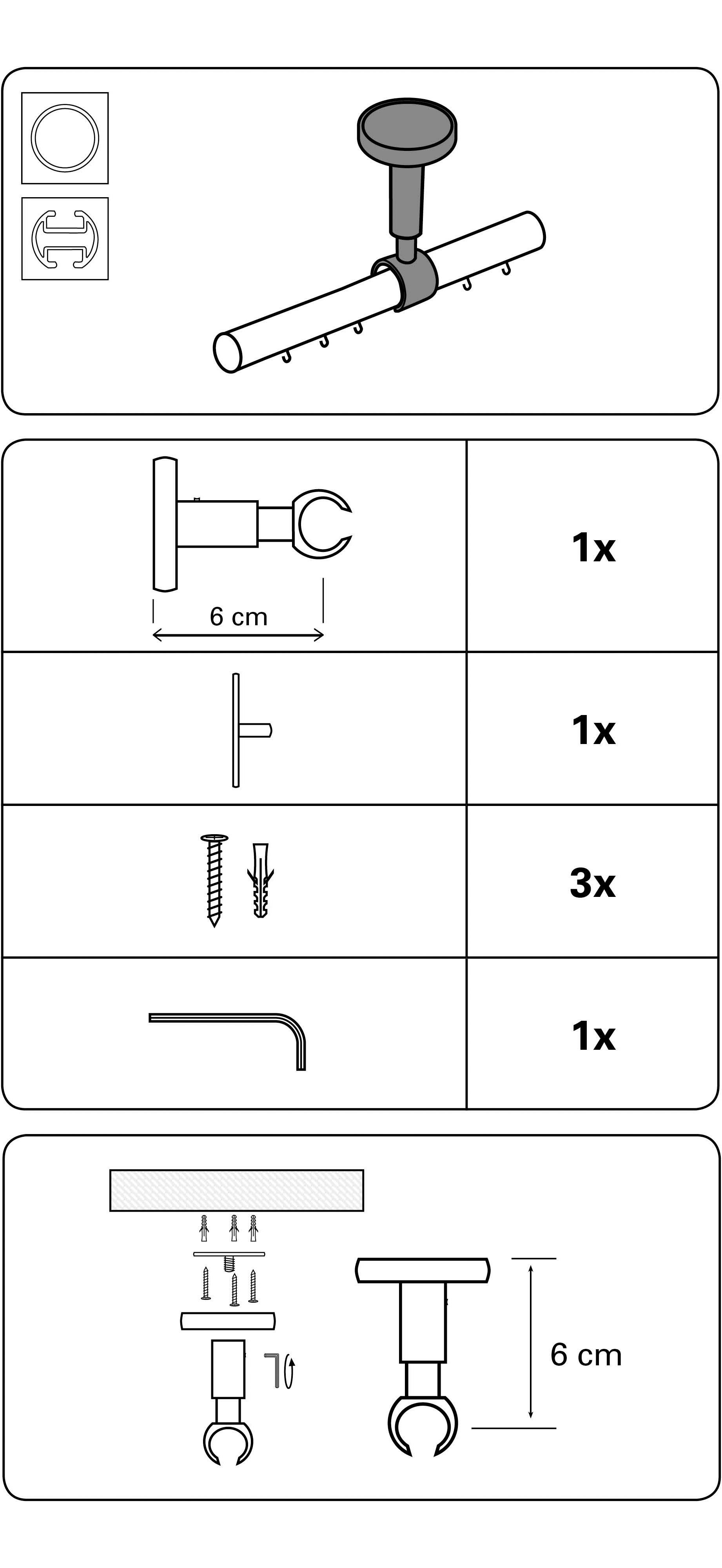 GARDINIA Deckenträger für Gardinenstangen Kira, (1-St), günstig online kaufen