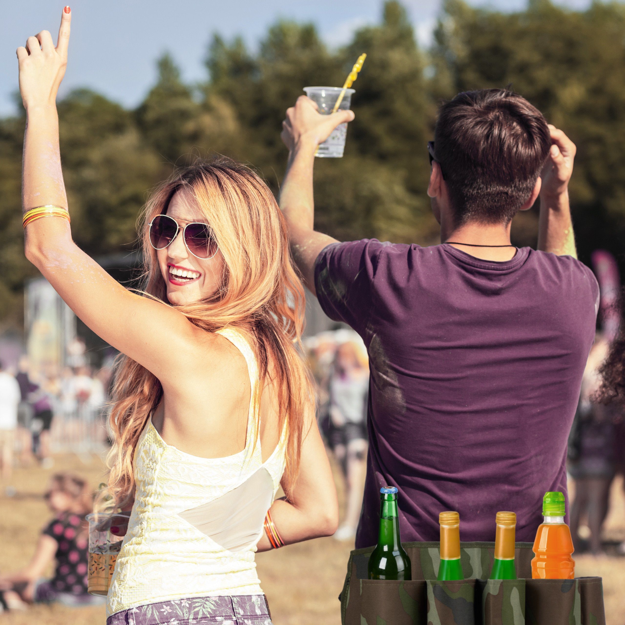 relaxdays Trinkgürtel 4 x Biergürtel für 6 Dosen & Flaschen