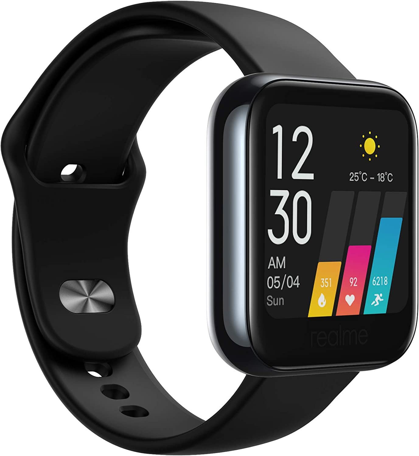 Realme realme Watch RMA161 Android Smartwatch Black Neu in OVP versiegelt Smartwatch (Proprietär) Einzelgerät, 1-tlg., Ladekabel,Ladestation, Kompatibilität ab Android 5.0+,Sauerstoffsättigung,Hohe Akkuleistung