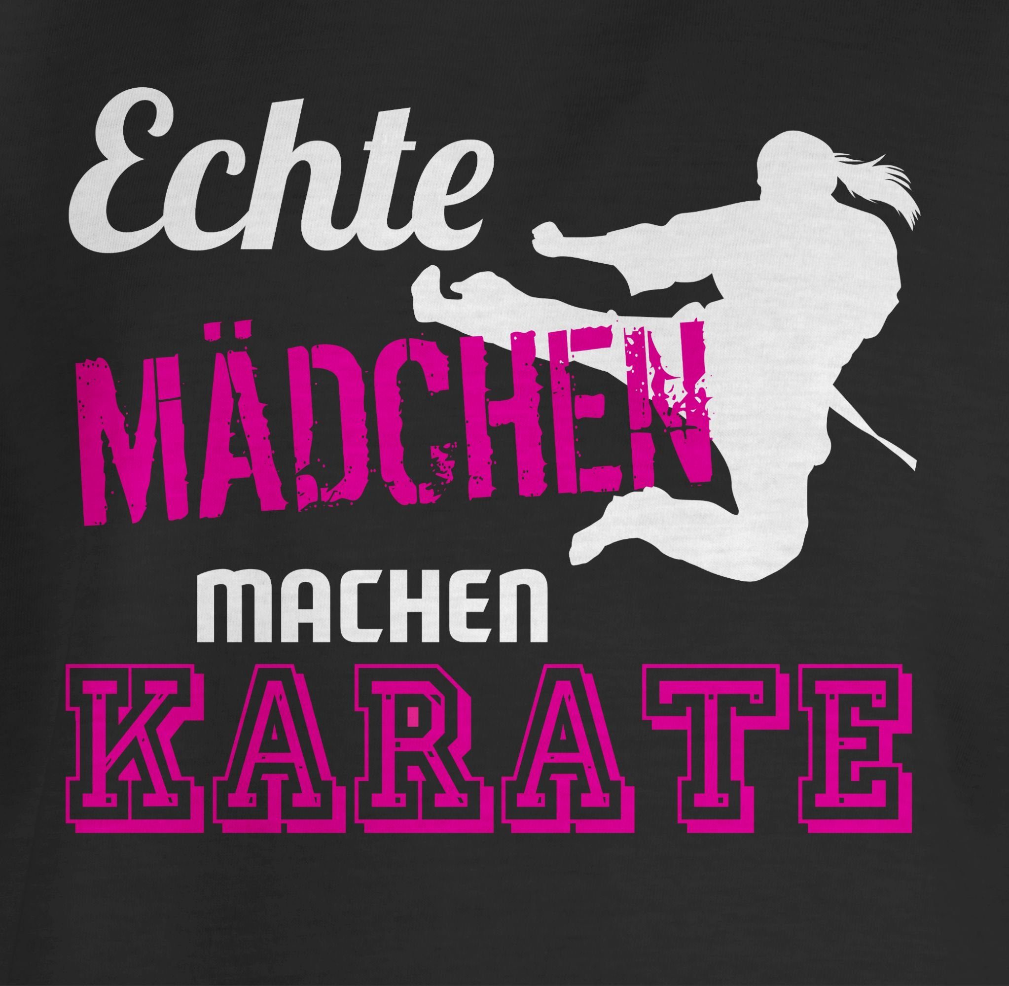 T-Shirt 1 Mädchen Schwarz Sport Kinder Karate Shirtracer machen Echte Kleidung