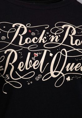 QueenKerosin Langarmshirt Rock'n'Roll Rebel Queen mit 3/4-Raglan-Ärmel