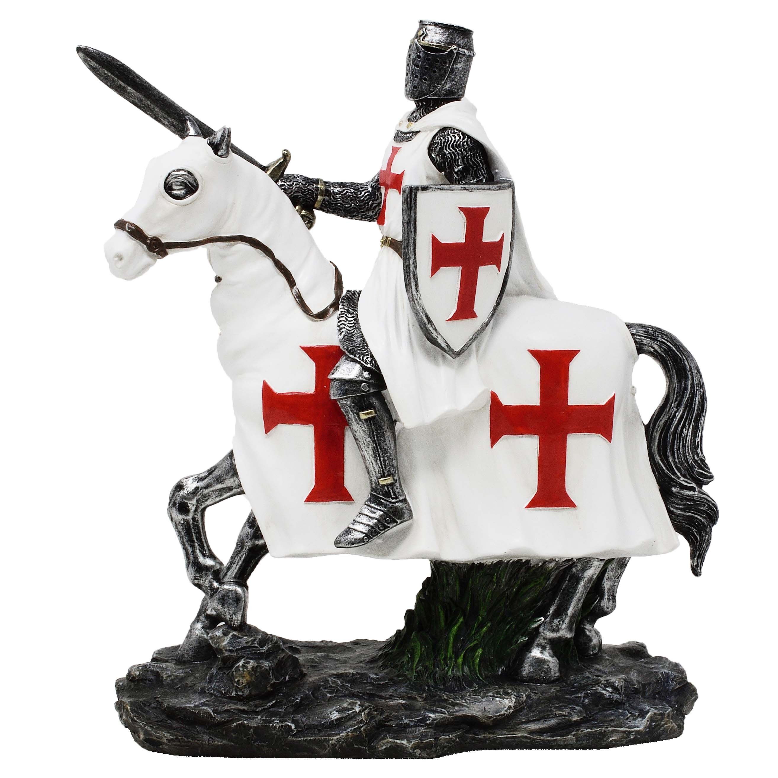 MystiCalls Dekofigur Ritter auf Pferd weiß - Dekofigur, Ritter, Figur, Perfekt zu jedem Anlass - Geburstag, Weihnachten