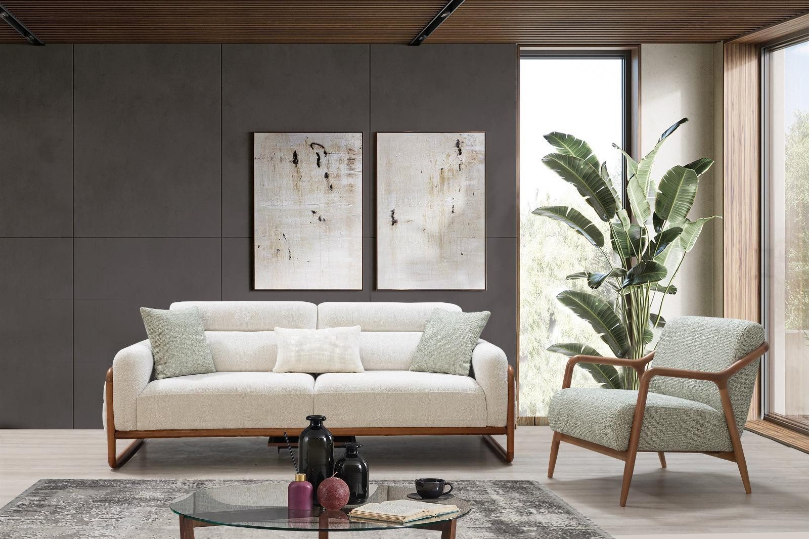 Nobelaa Sofa Sitzgruppe/Sofa Set - Wohnzimmergarnitur "Lysandra" 3+3+1