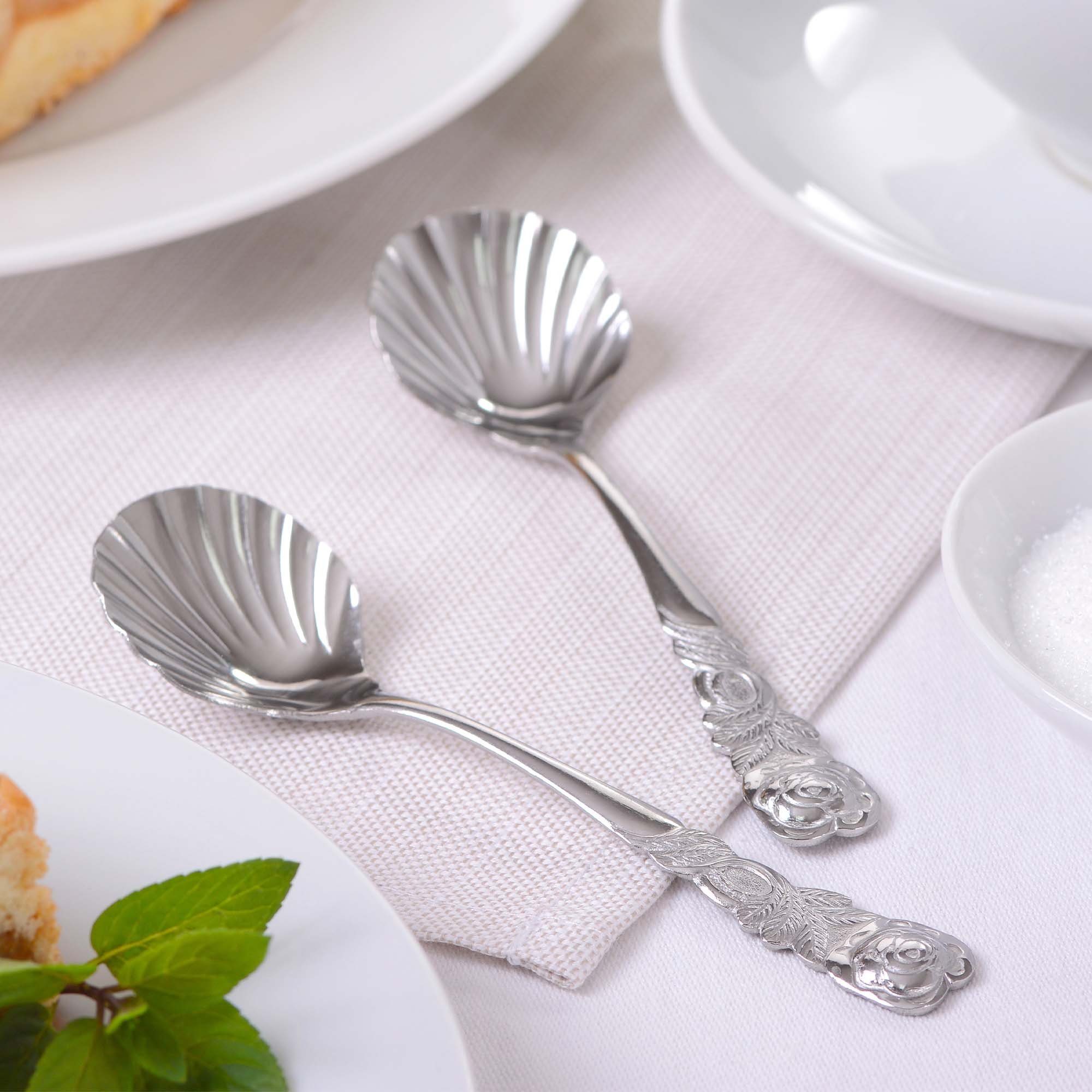 GRÄWE Vorlegebesteck GRÄWE Zuckerlöffel 2er Set, Rosendekor