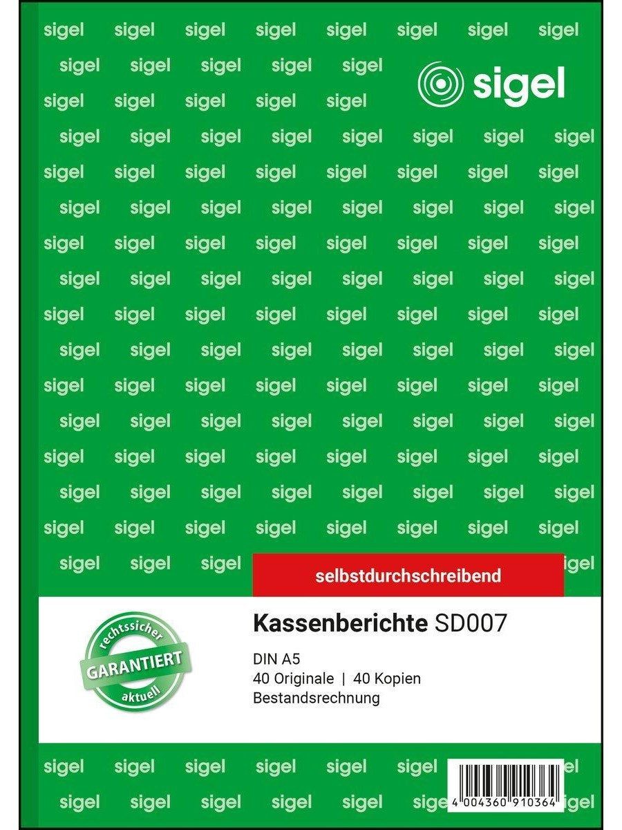 Sigel Notizblock Kassenbericht Bestandsrechnung selbstdurchschreibend 2x40 Blatt, Zur Ermittlung des Tagesabschlusses