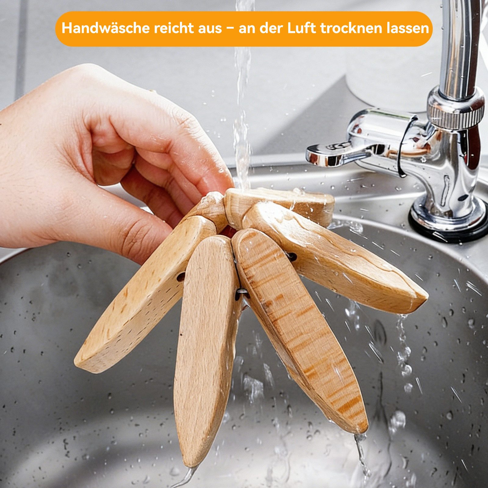 BlingBin Topfuntersetzer Holzuntersetzer für heiße Gerichte, Baumuntersetzer, Zubehör für Pfannen,Topfe, Auflaufformen, 2 Set, 2-tlg., dekoratives Holzuntersetz – Bild 5 von 5